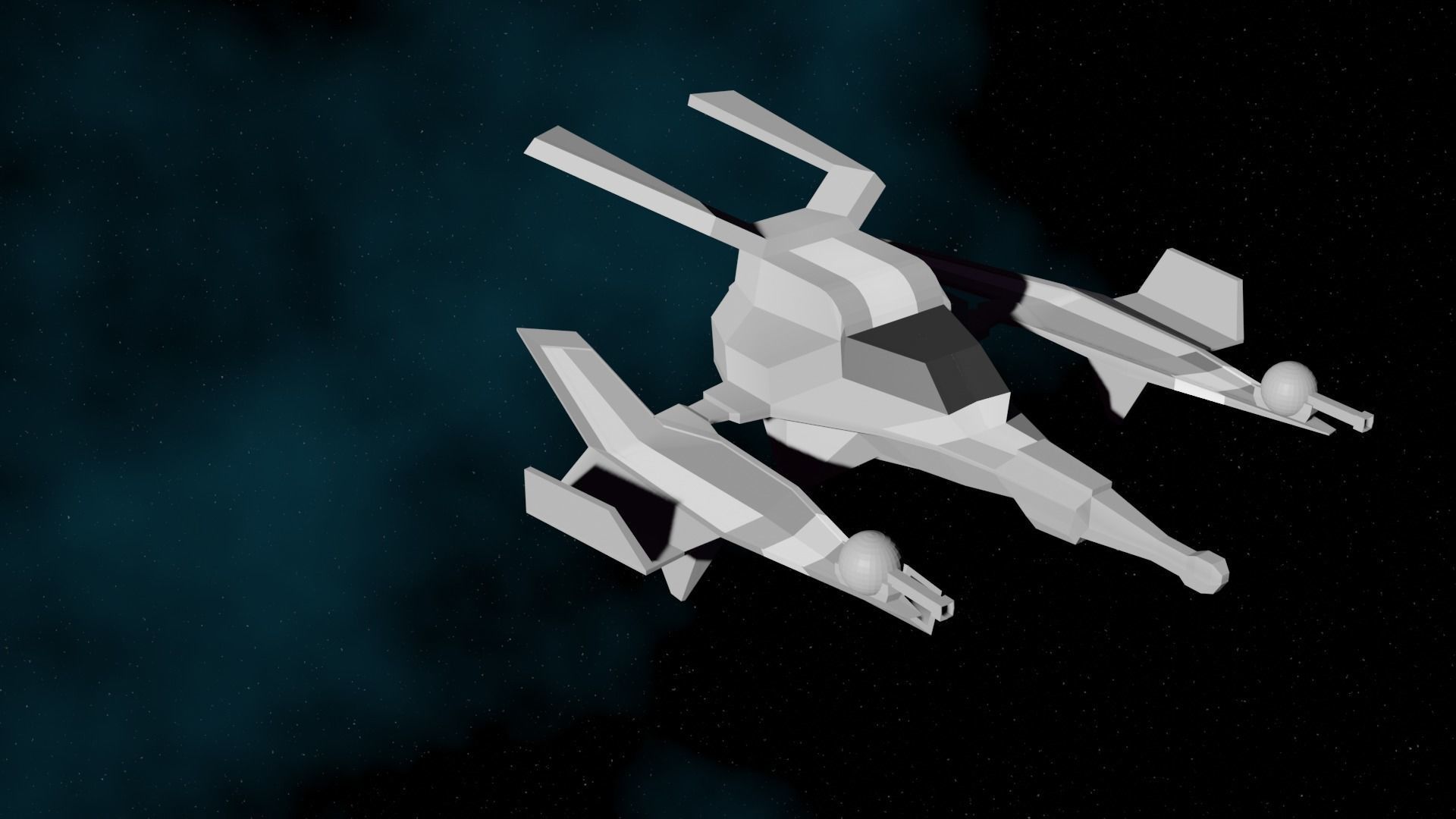 SpaceShip Fighter pack Low-poly 3D model_8