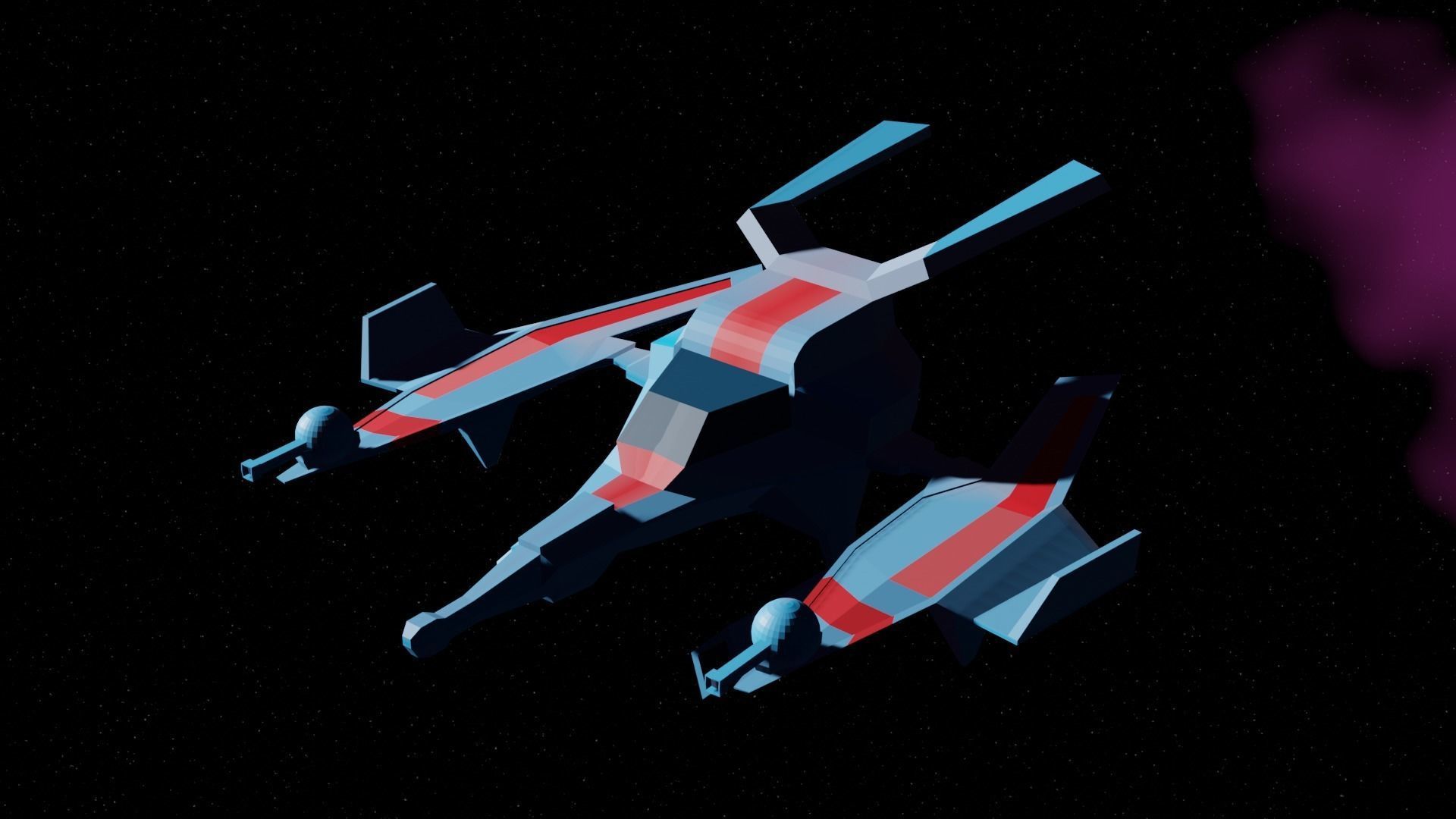 SpaceShip Fighter pack Low-poly 3D model_5