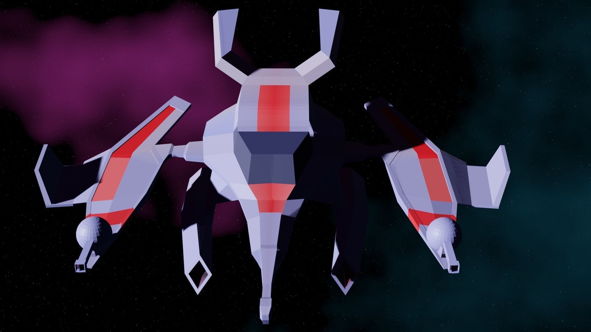 SpaceShip Fighter pack Low-poly 3D model_19