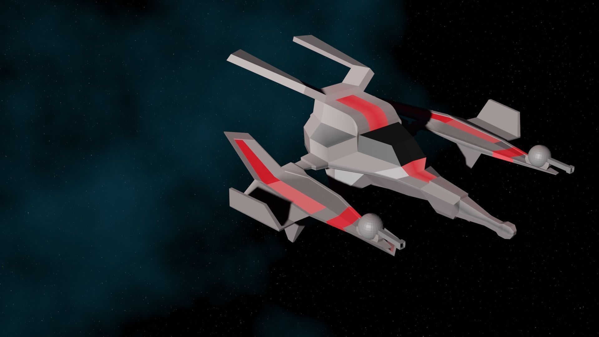 SpaceShip Fighter pack Low-poly 3D model_10