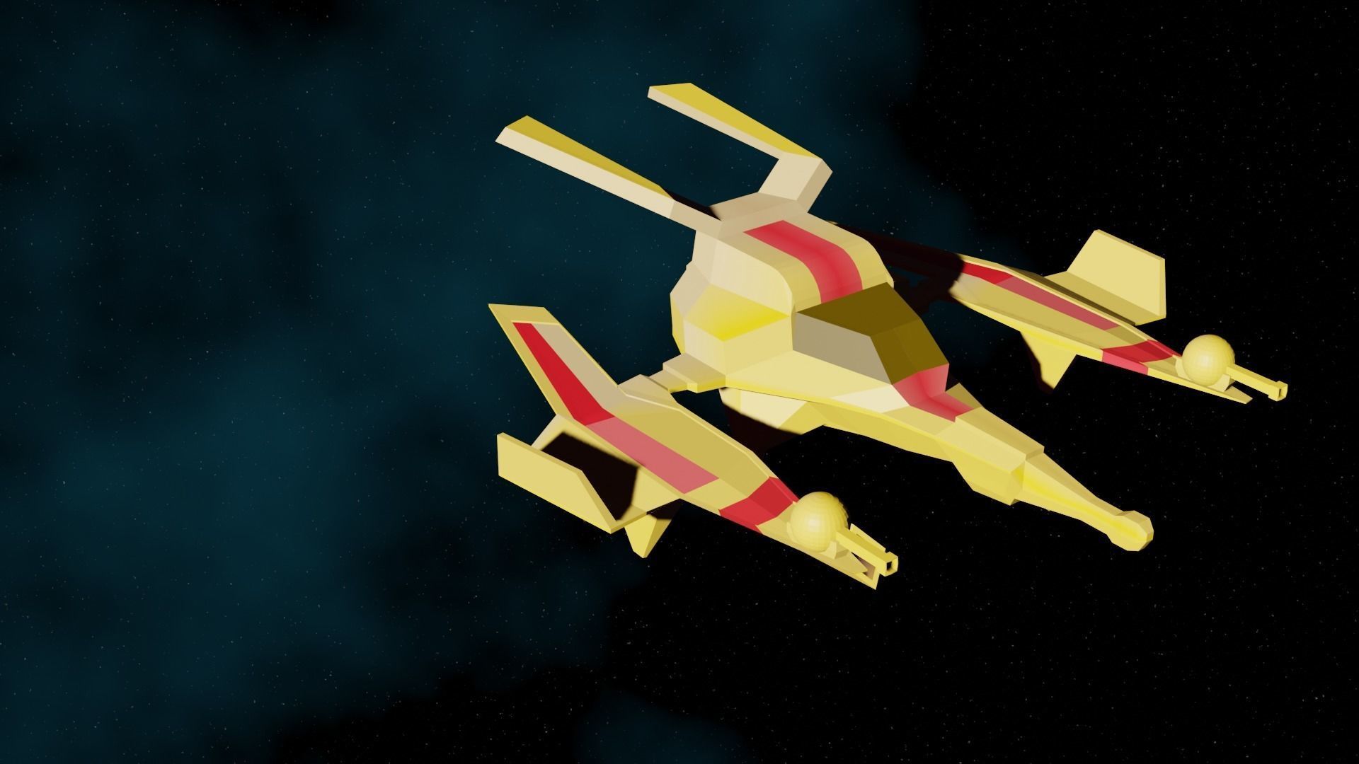 SpaceShip Fighter pack Low-poly 3D model_16