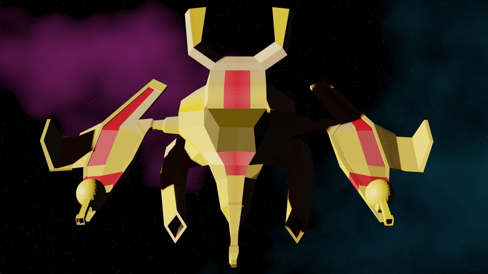 SpaceShip Fighter pack Low-poly 3D model_17