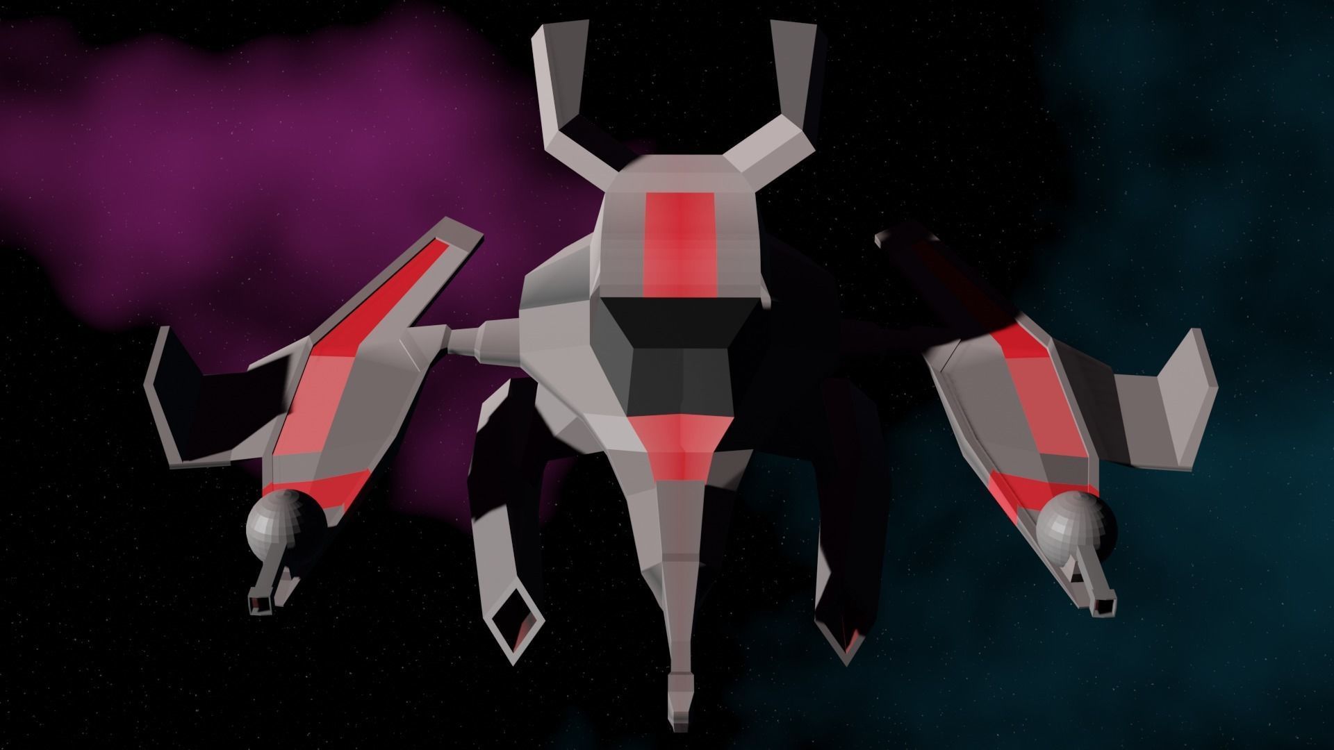 SpaceShip Fighter pack Low-poly 3D model_9