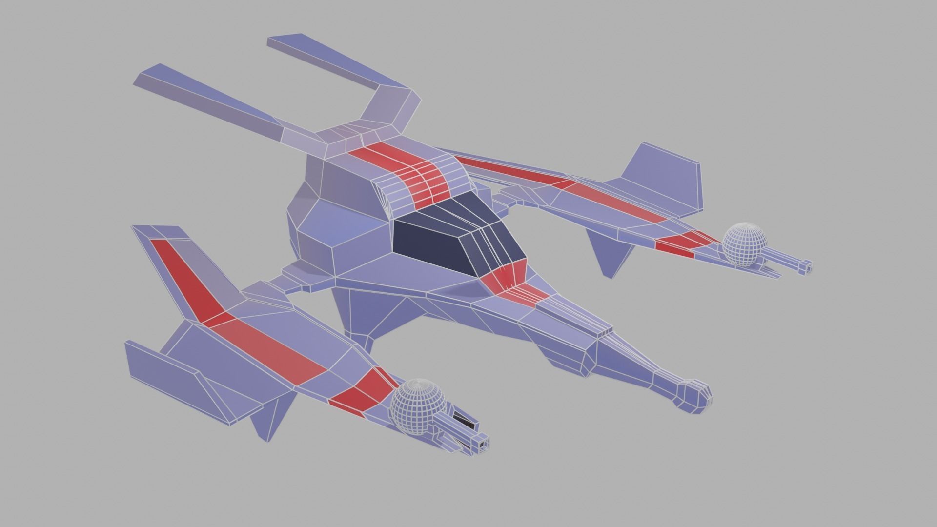 SpaceShip Fighter pack Low-poly 3D model_21