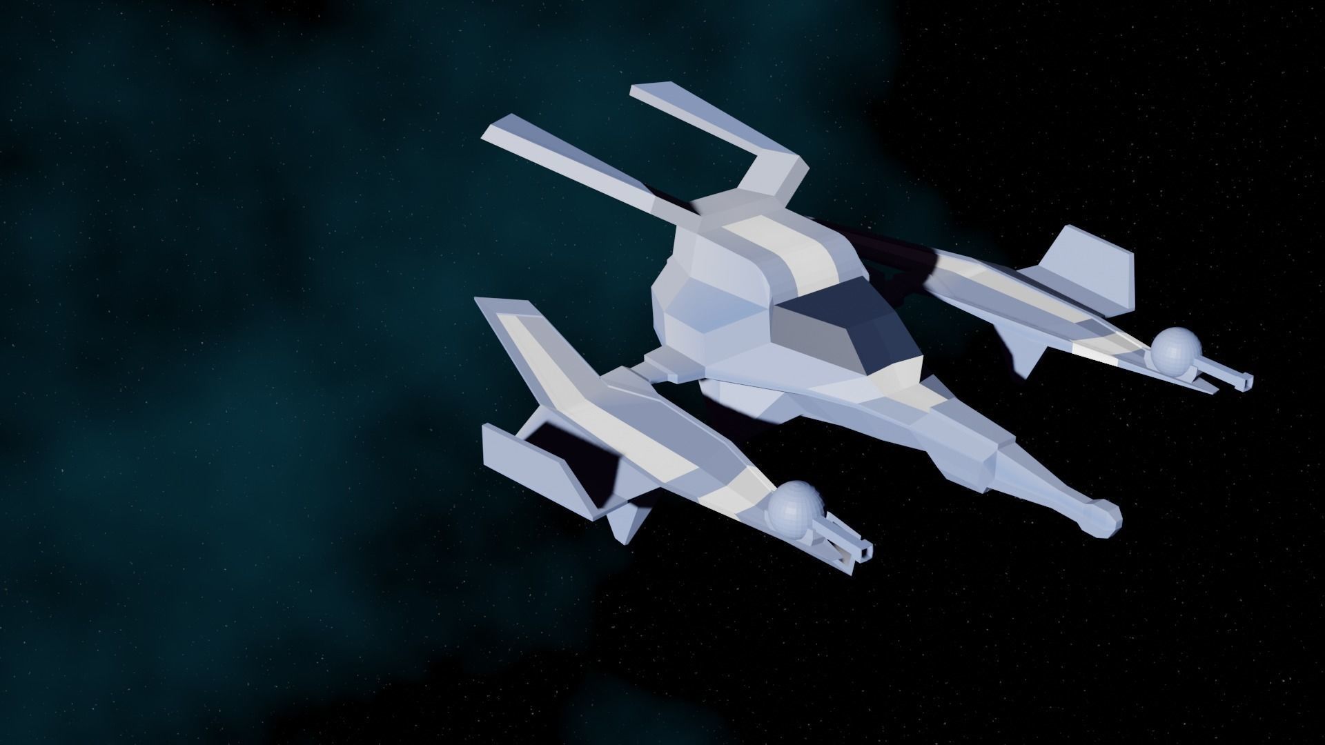 SpaceShip Fighter pack Low-poly 3D model_13