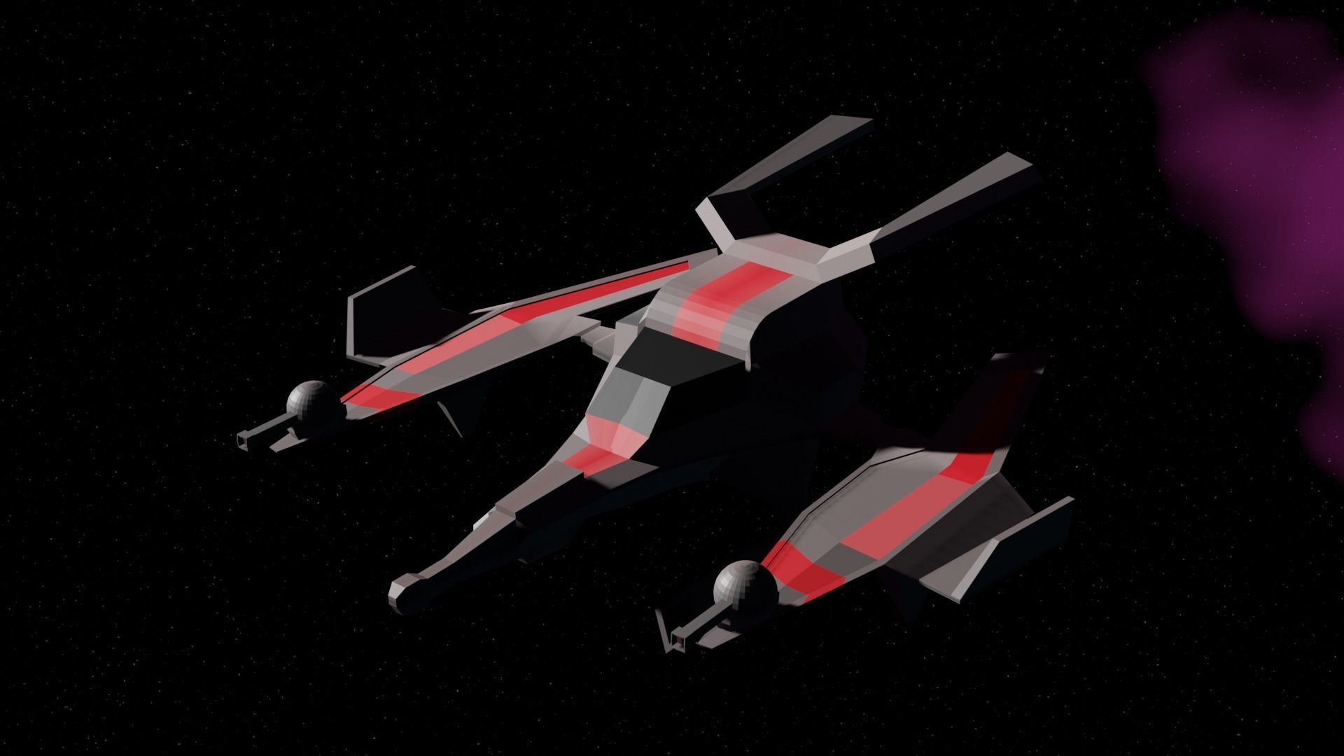 SpaceShip Fighter pack Low-poly 3D model_11