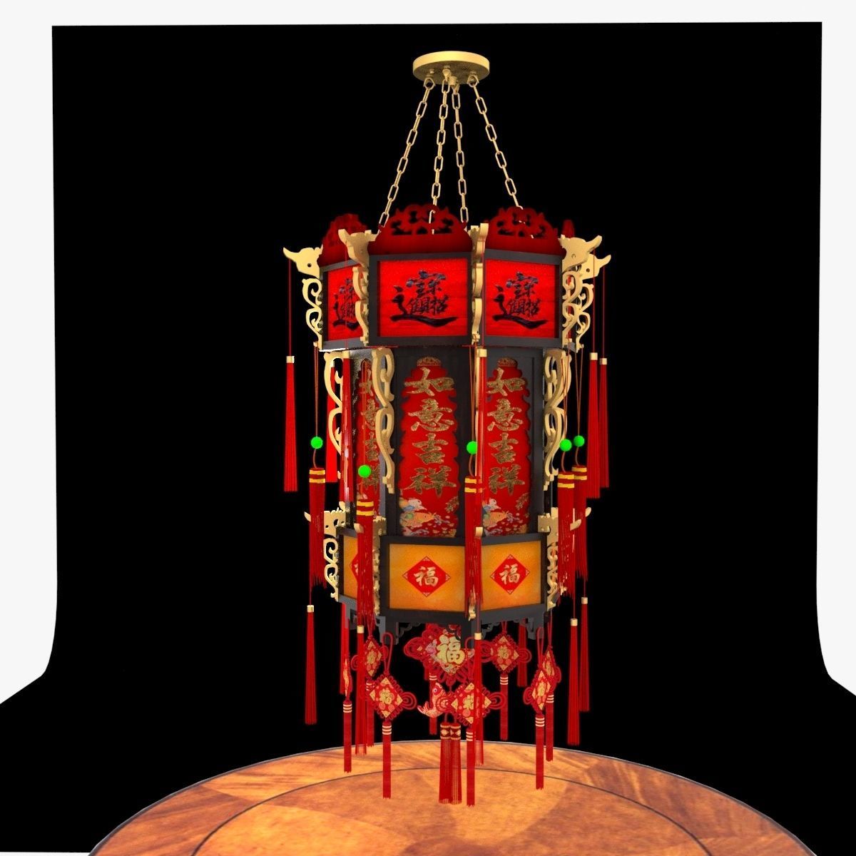 Chinese palace lantern 3D model_8