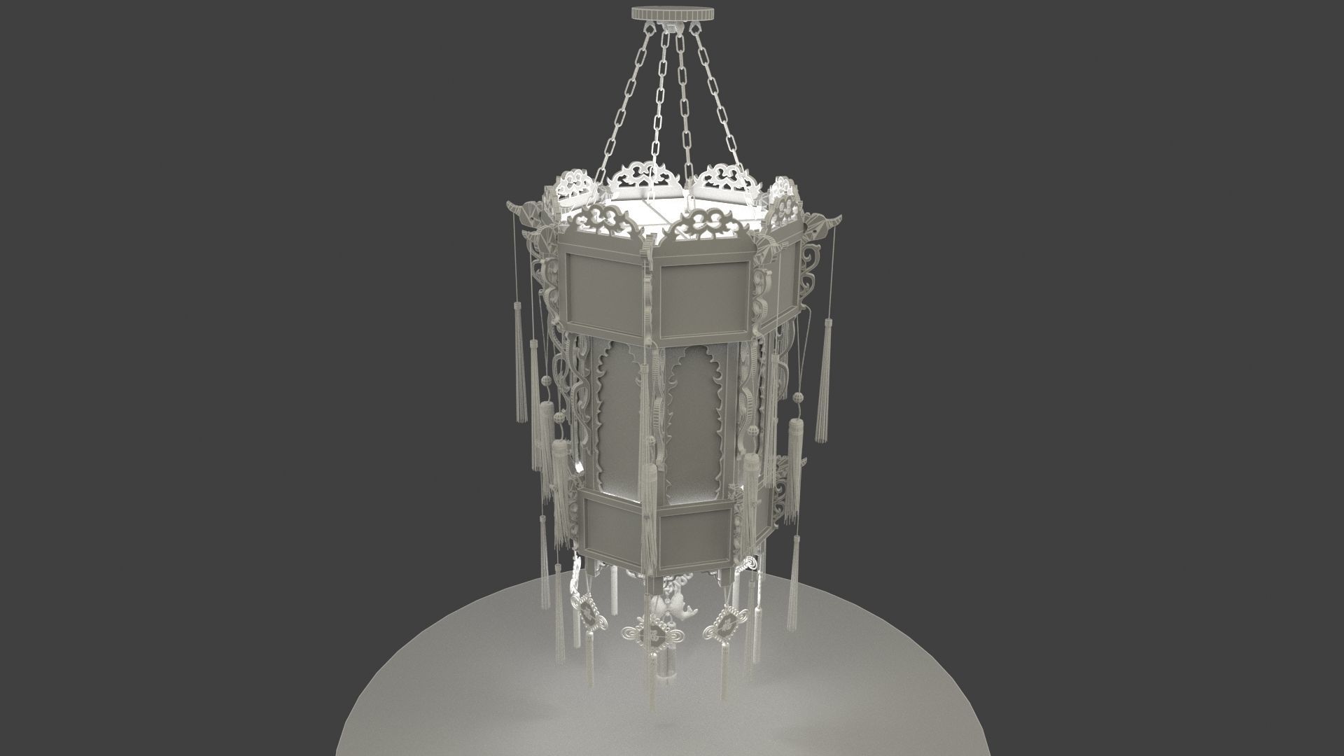 Chinese palace lantern 3D model_6