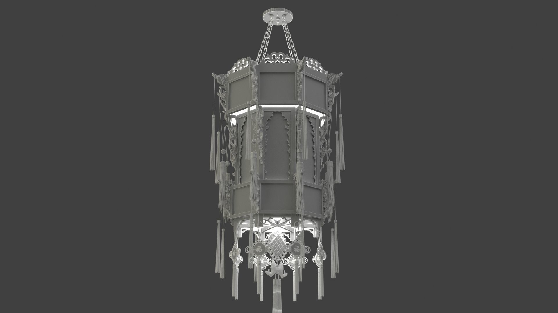 Chinese palace lantern 3D model_7