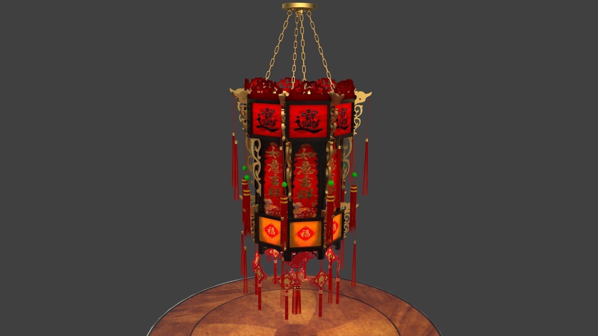 Chinese palace lantern 3D model_1