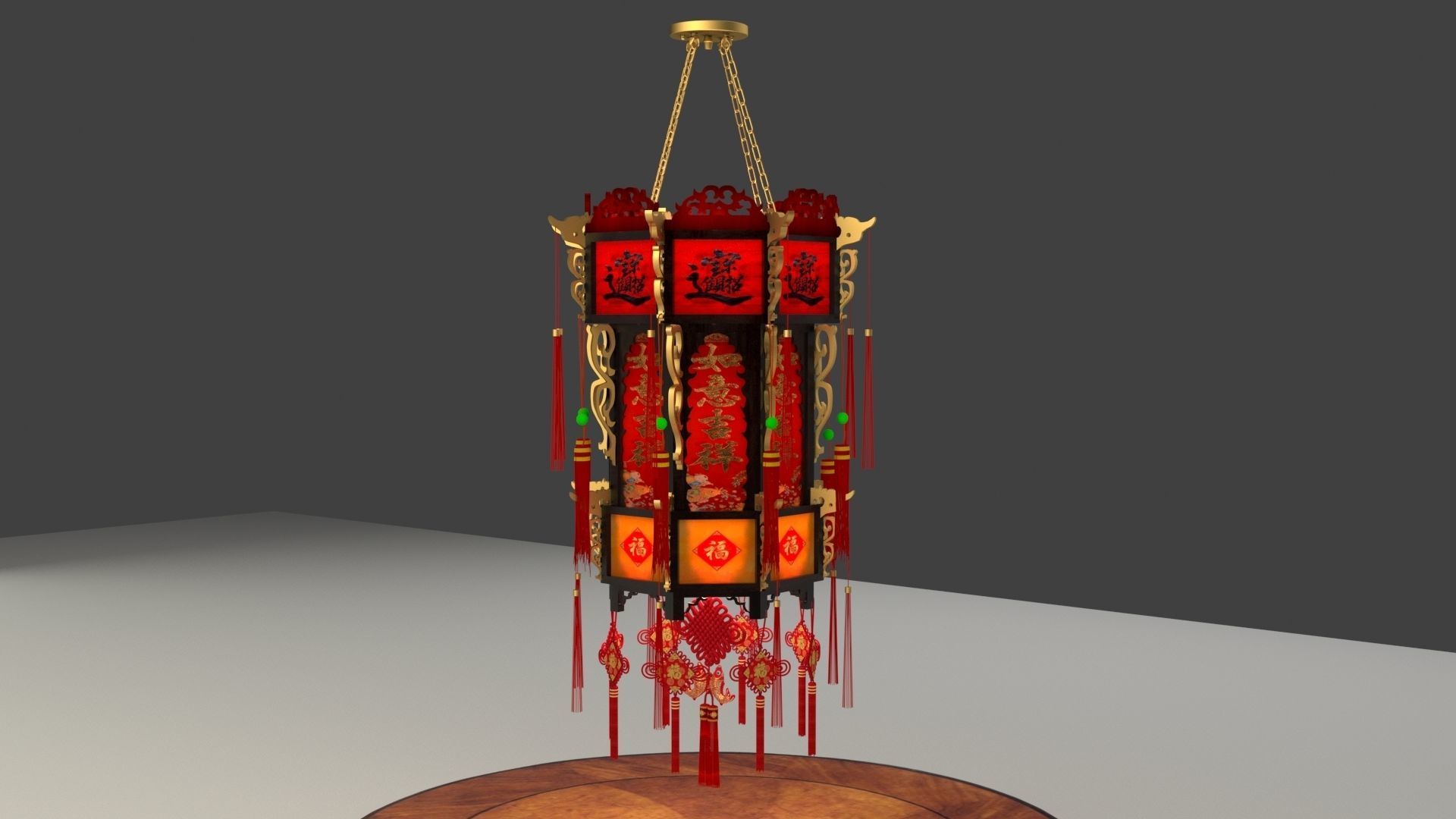 Chinese palace lantern 3D model_3