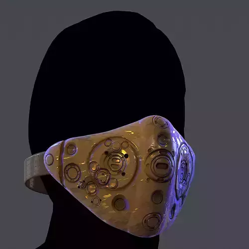 Gas mask helmet 3d model scifi Low-poly