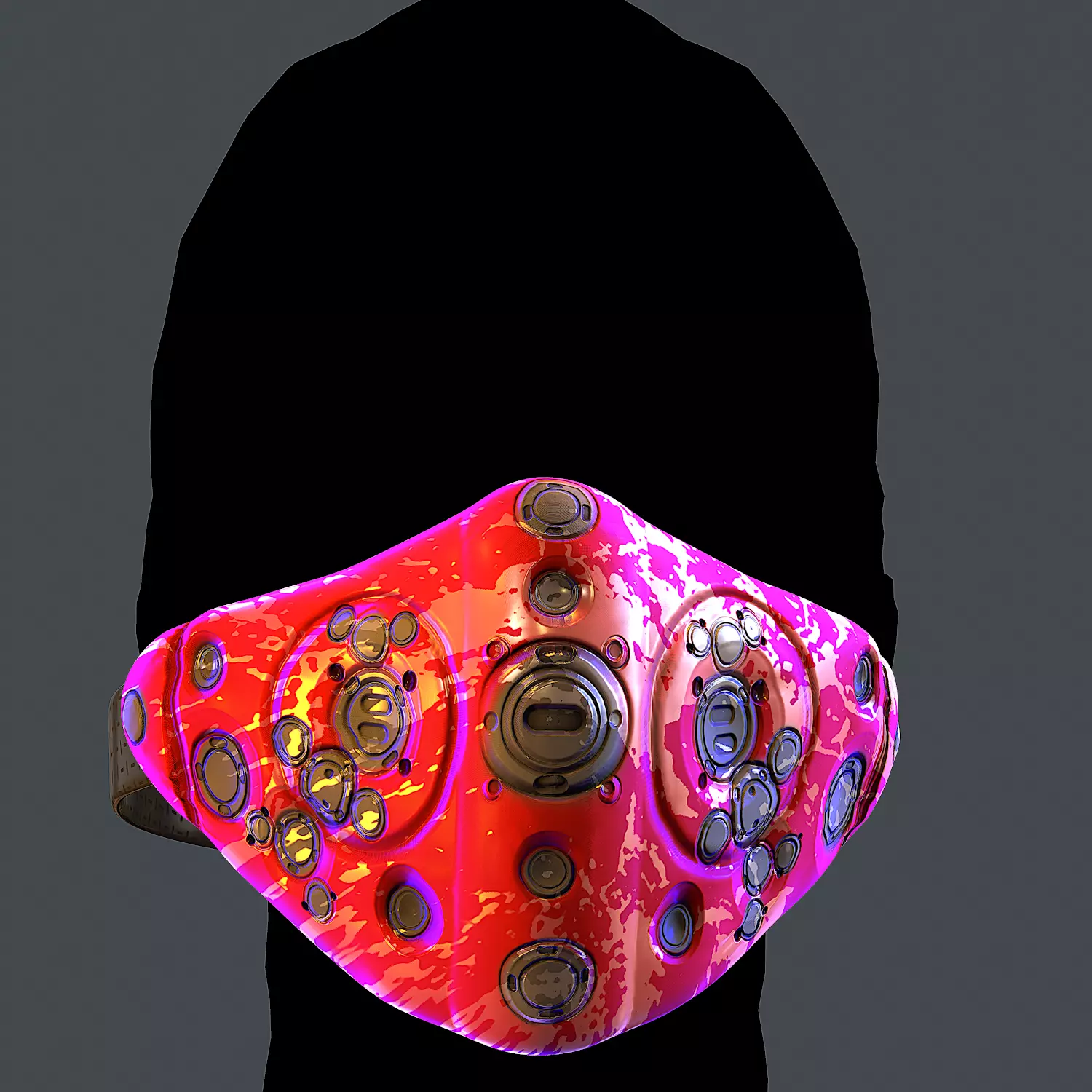 Gas mask helmet 3d model scifi Low-poly Low-poly 3D model_0