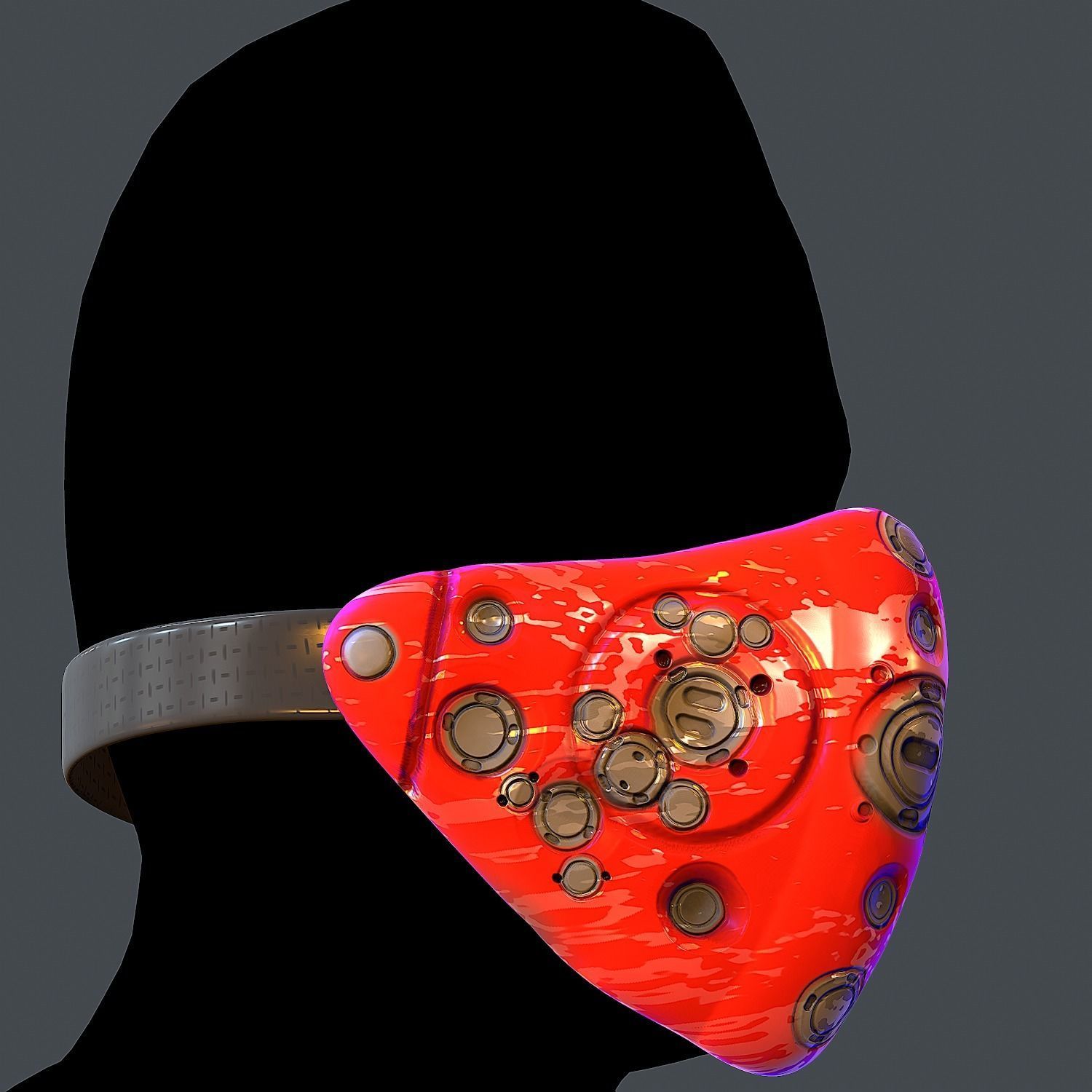 Gas mask helmet 3d model scifi Low-poly Low-poly 3D model_5