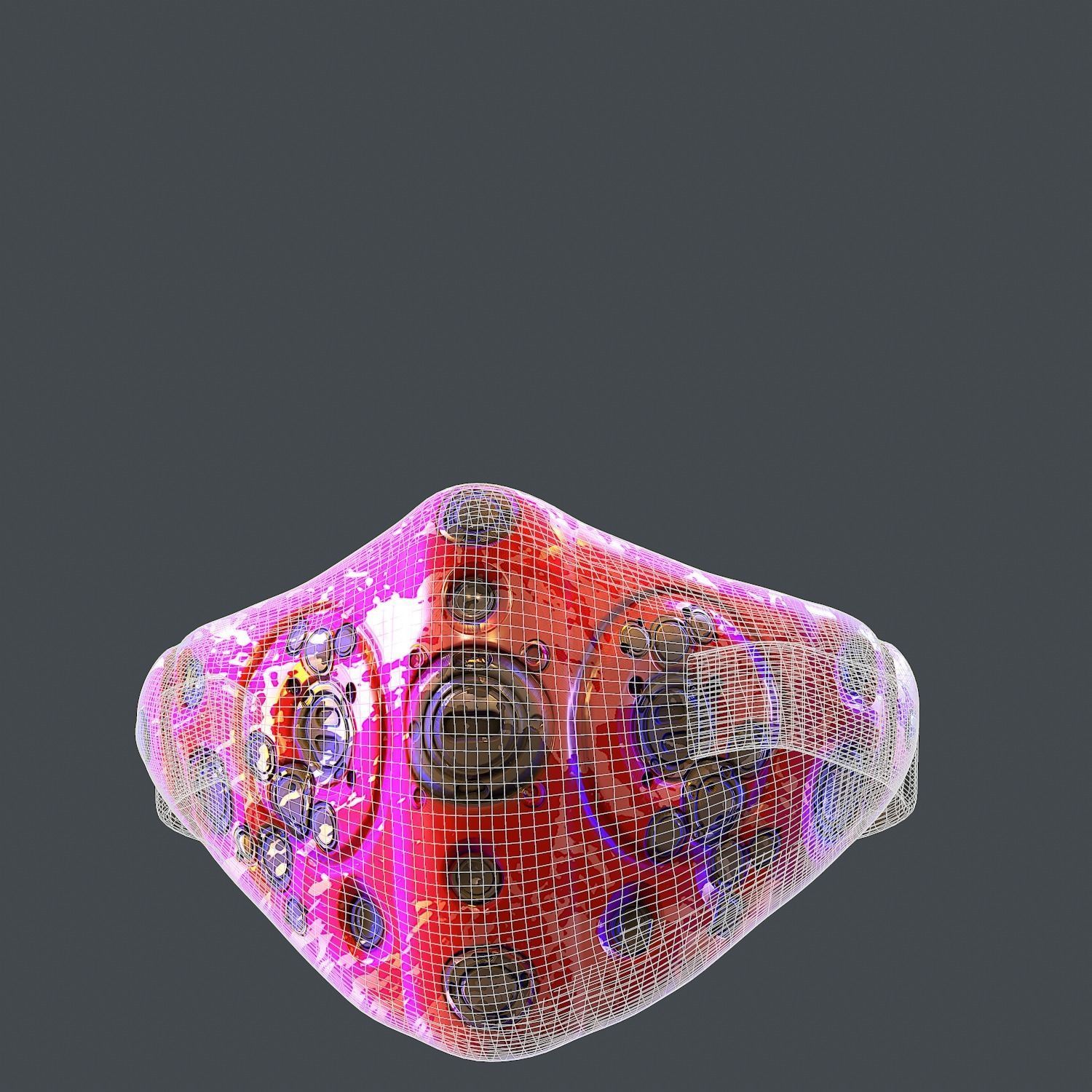 Gas mask helmet 3d model scifi Low-poly Low-poly 3D model_7