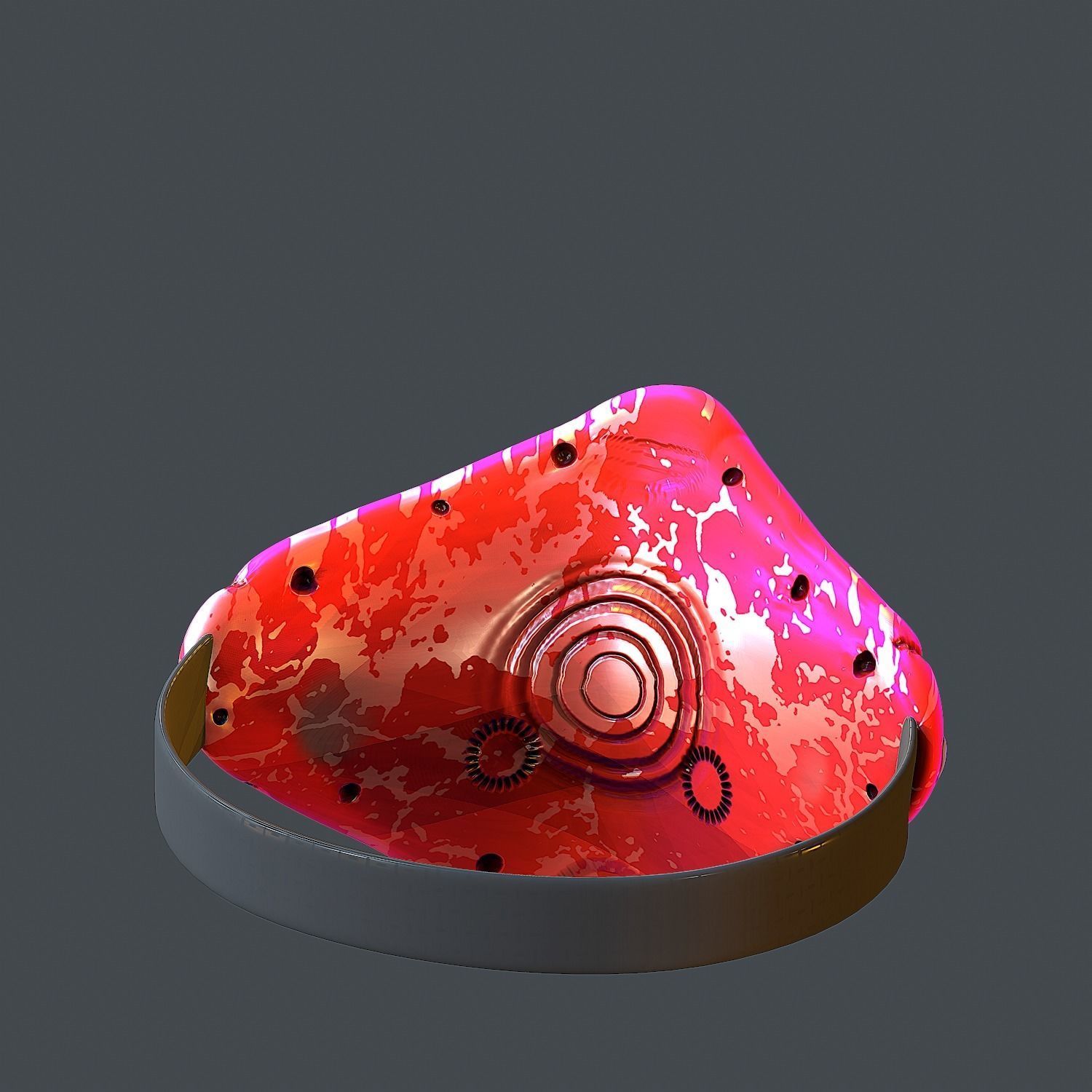 Gas mask helmet 3d model scifi Low-poly Low-poly 3D model_6