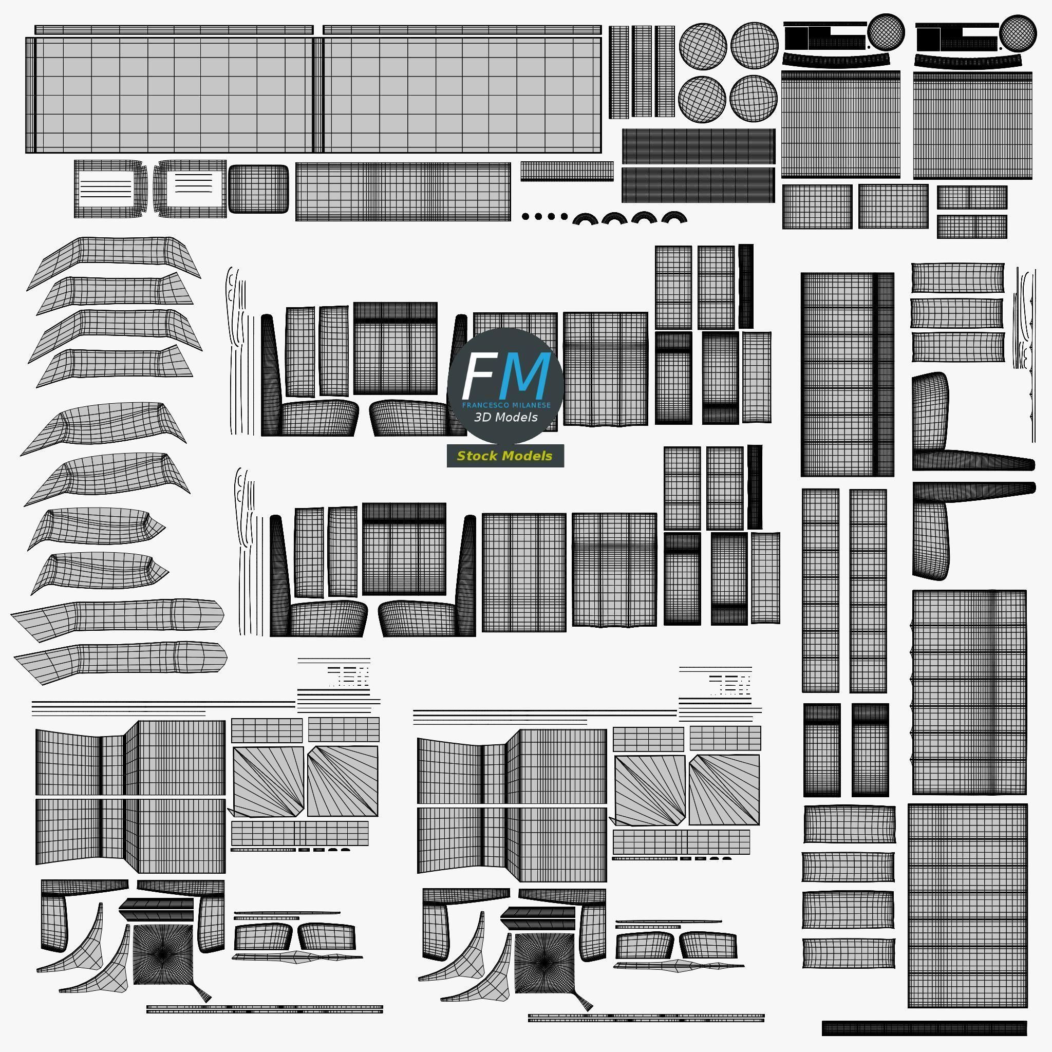 Diner booth set 3 3D model_11