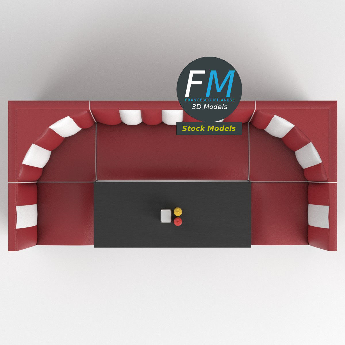 Diner booth set 3 3D model_6