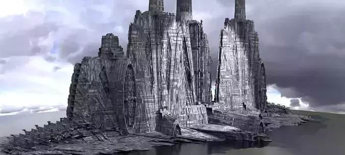 Sci-Fi City dystopia City Ruin High Tech Kit bash 4