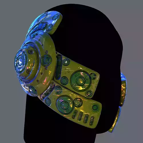 Gas mask helmet 3d model scifi Low-poly