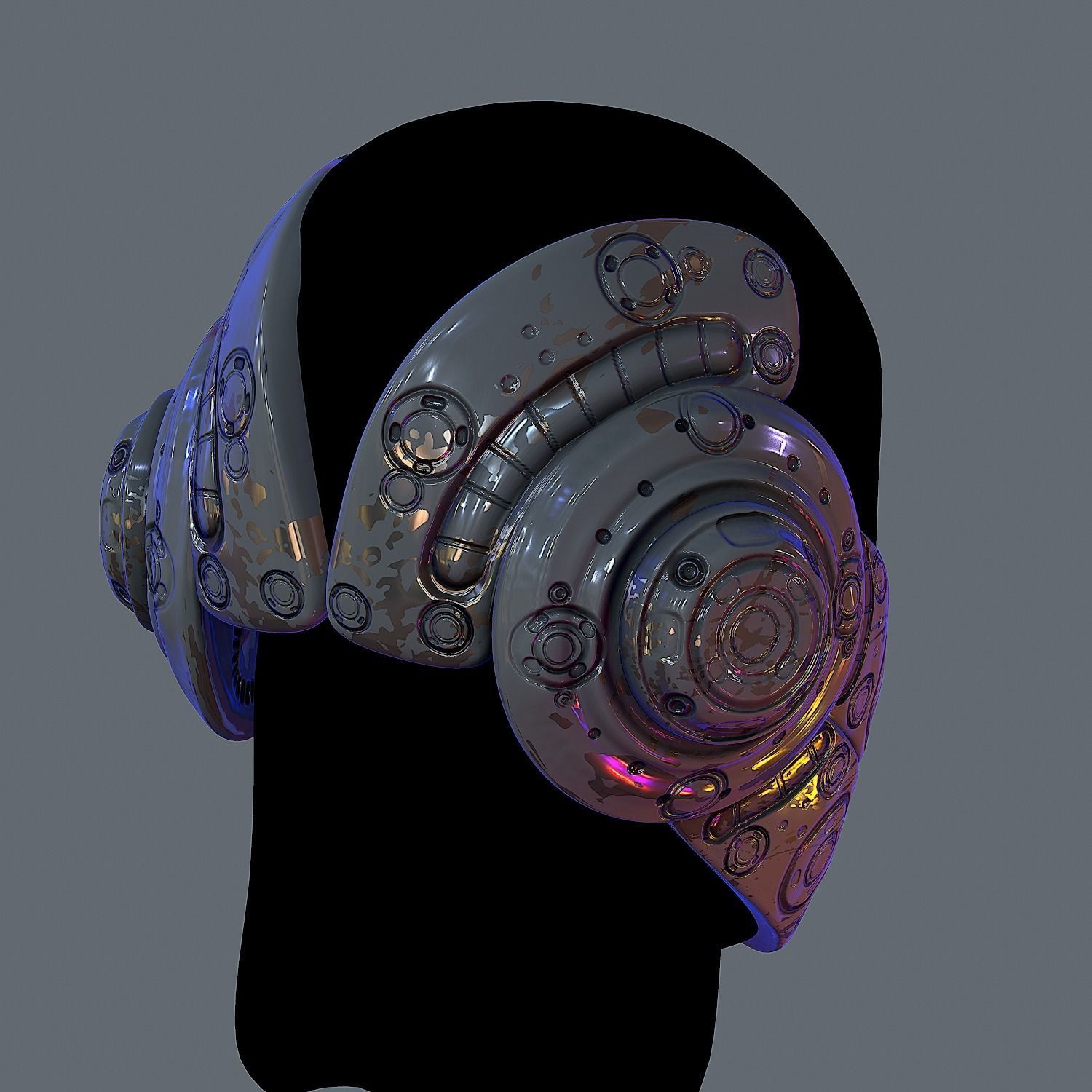 Gas mask helmet 3d model scifi Low-poly Low-poly Low-poly 3D model_3