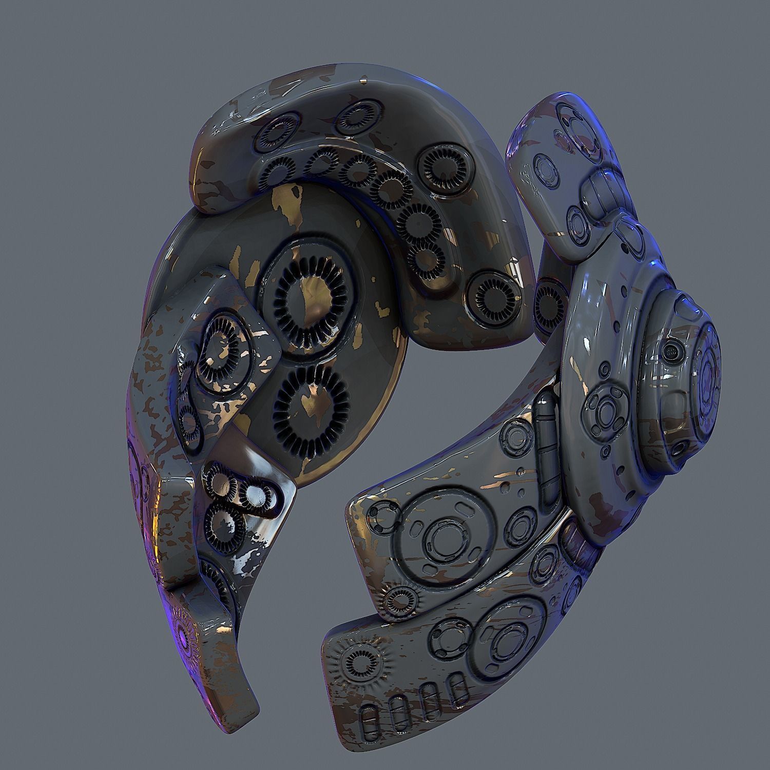 Gas mask helmet 3d model scifi Low-poly Low-poly Low-poly 3D model_10