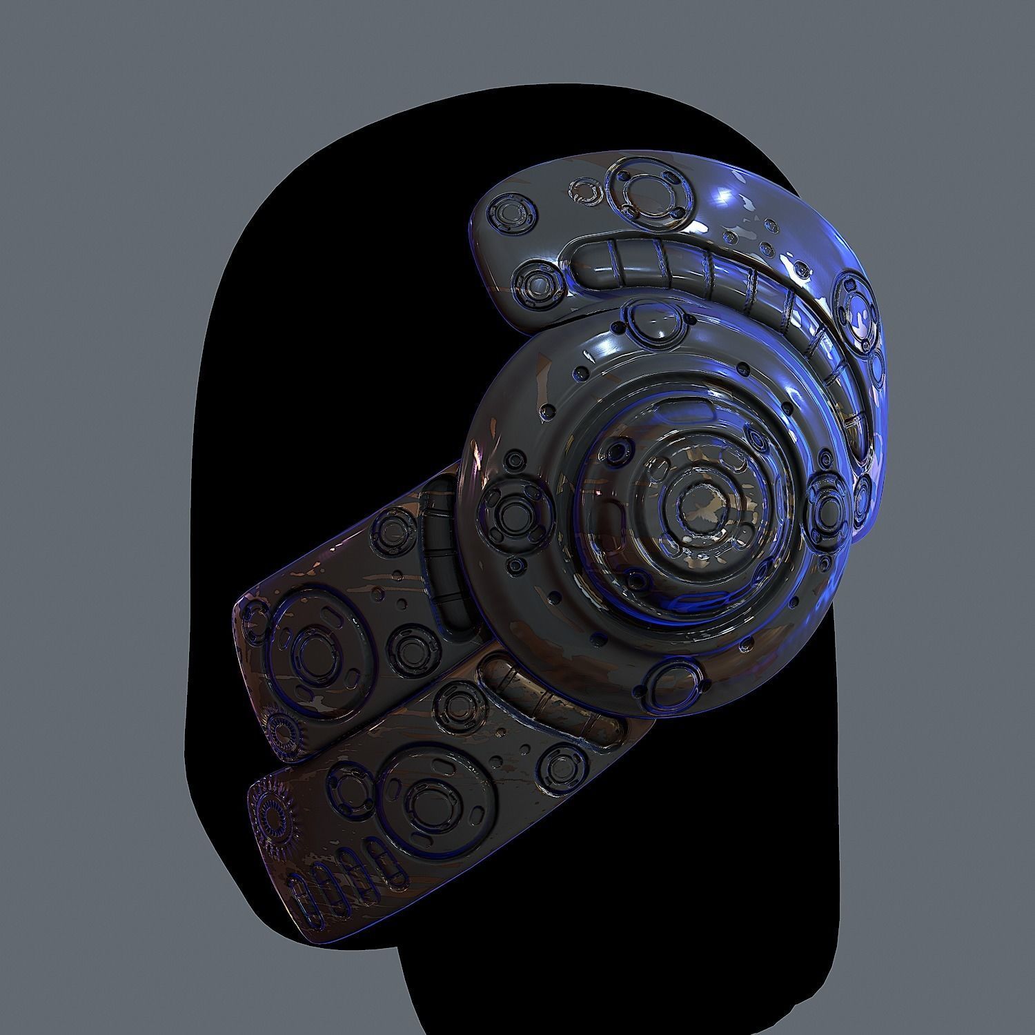 Gas mask helmet 3d model scifi Low-poly Low-poly Low-poly 3D model_5