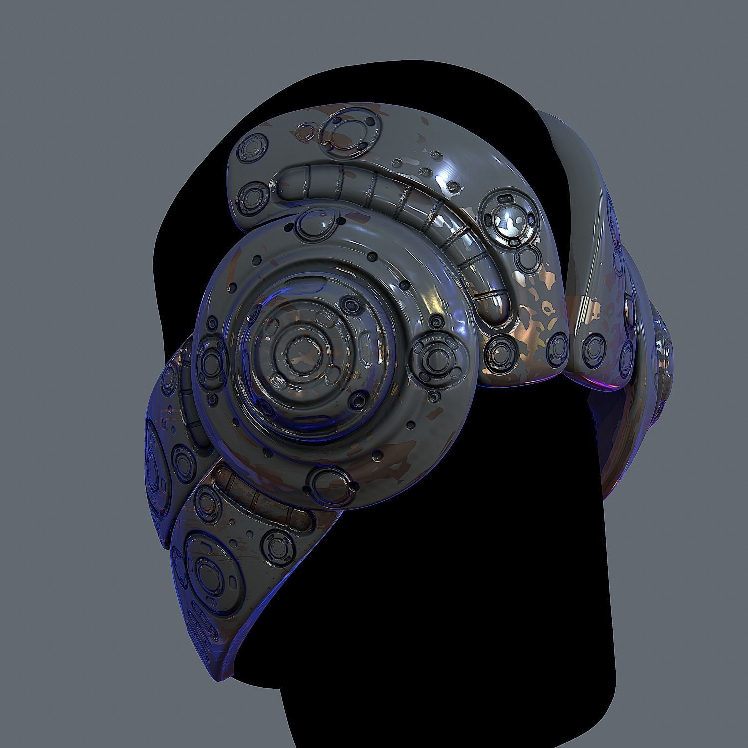 Gas mask helmet 3d model scifi Low-poly Low-poly Low-poly 3D model_4