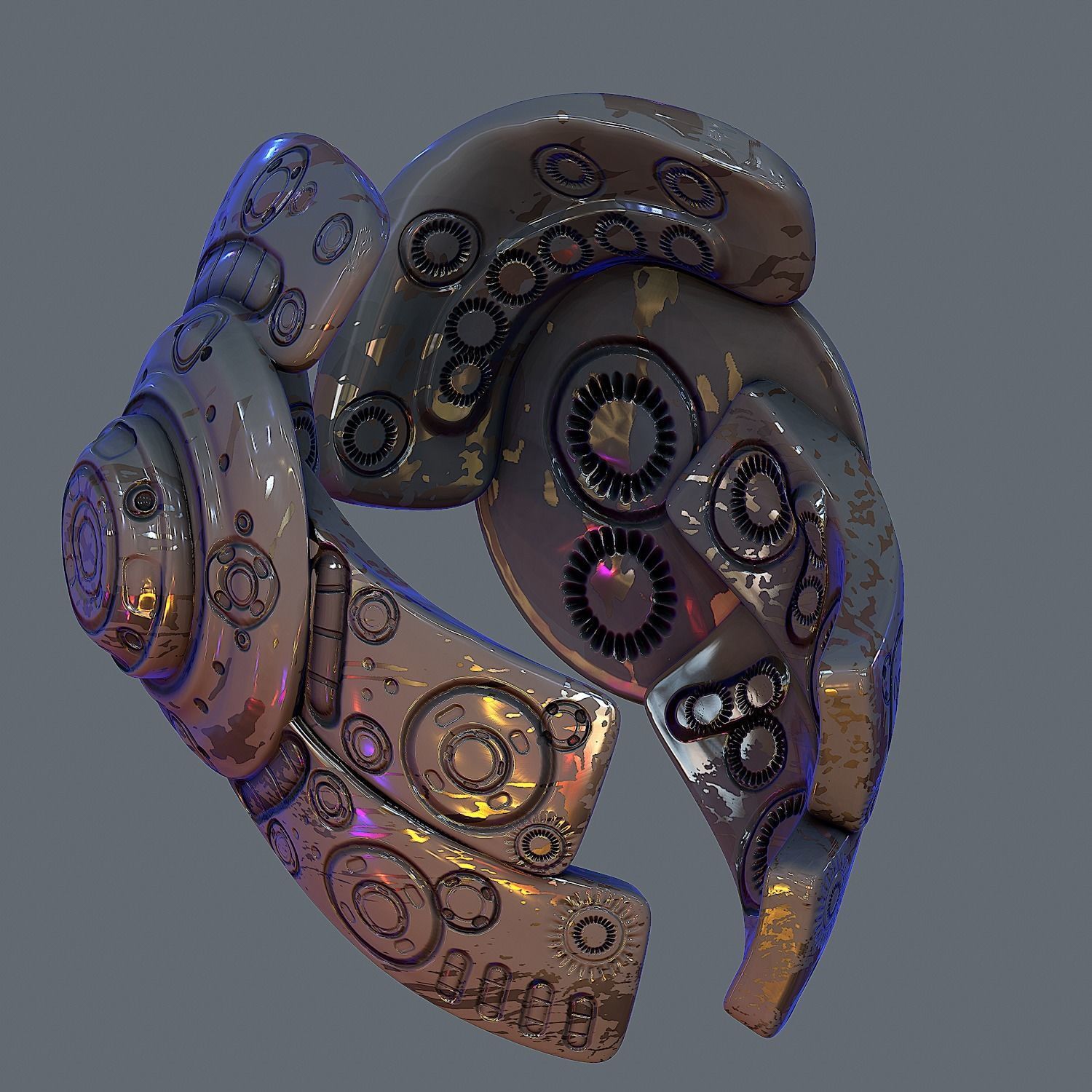 Gas mask helmet 3d model scifi Low-poly Low-poly Low-poly 3D model_11