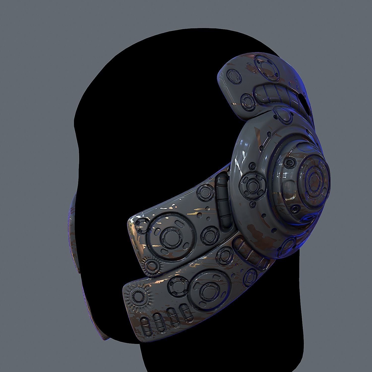 Gas mask helmet 3d model scifi Low-poly Low-poly Low-poly 3D model_7