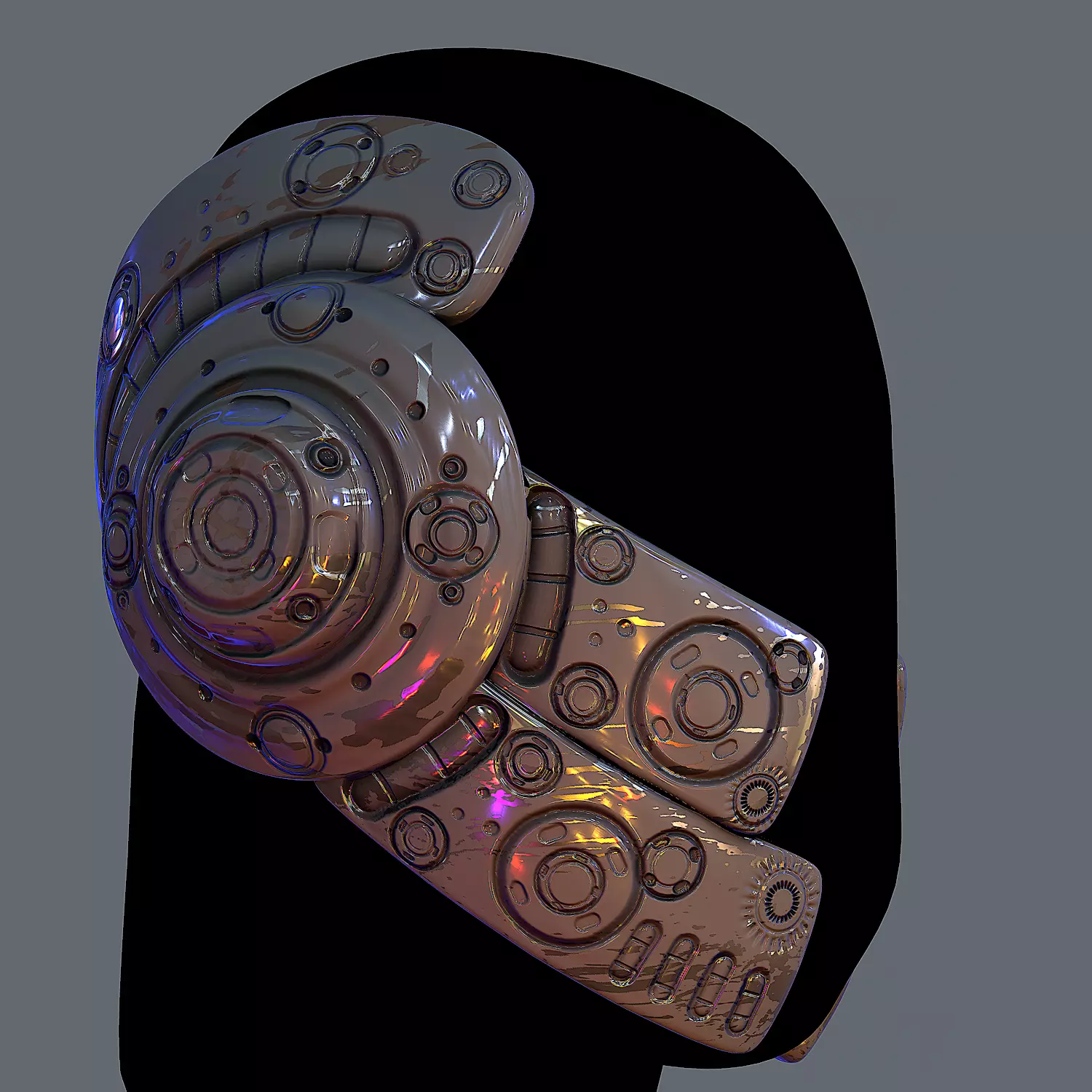 Gas mask helmet 3d model scifi Low-poly Low-poly Low-poly 3D model_0