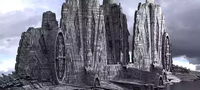 Sci-Fi City dystopia City Ruin High Tech Kit bash 5