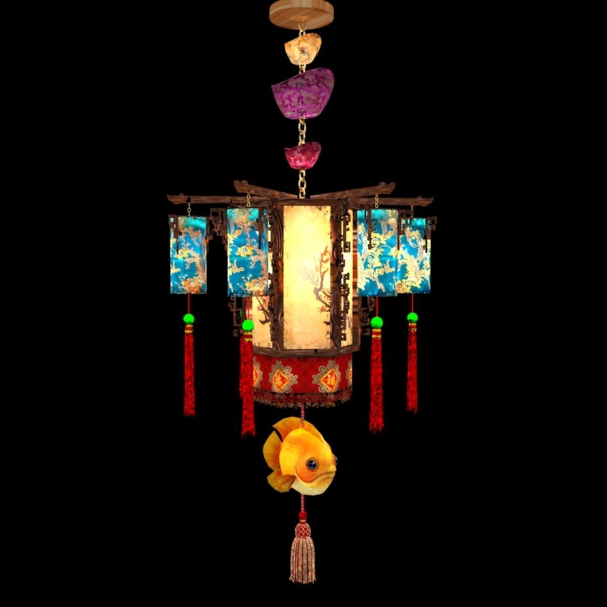 Chinese palace lantern 3D model_3