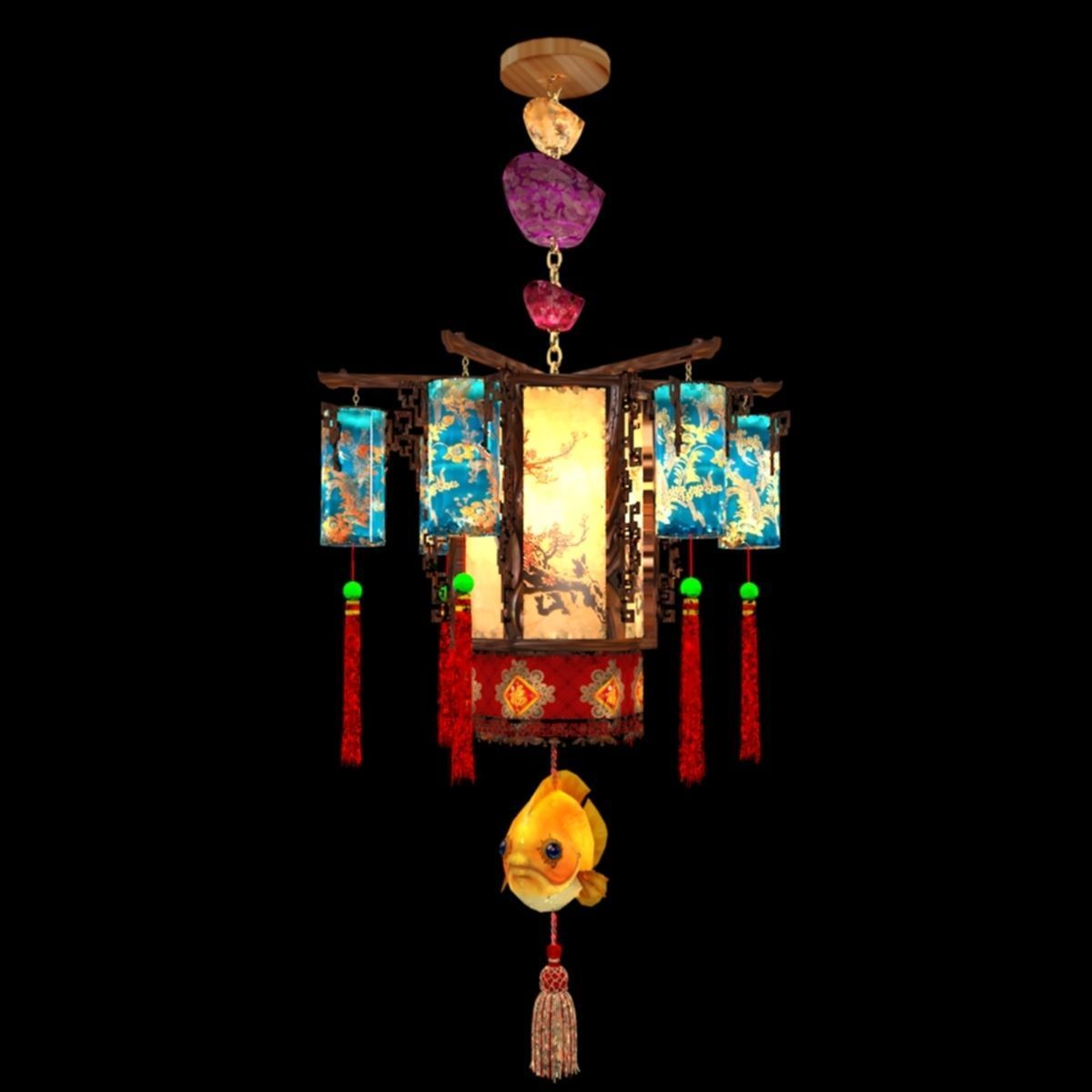 Chinese palace lantern 3D model_4