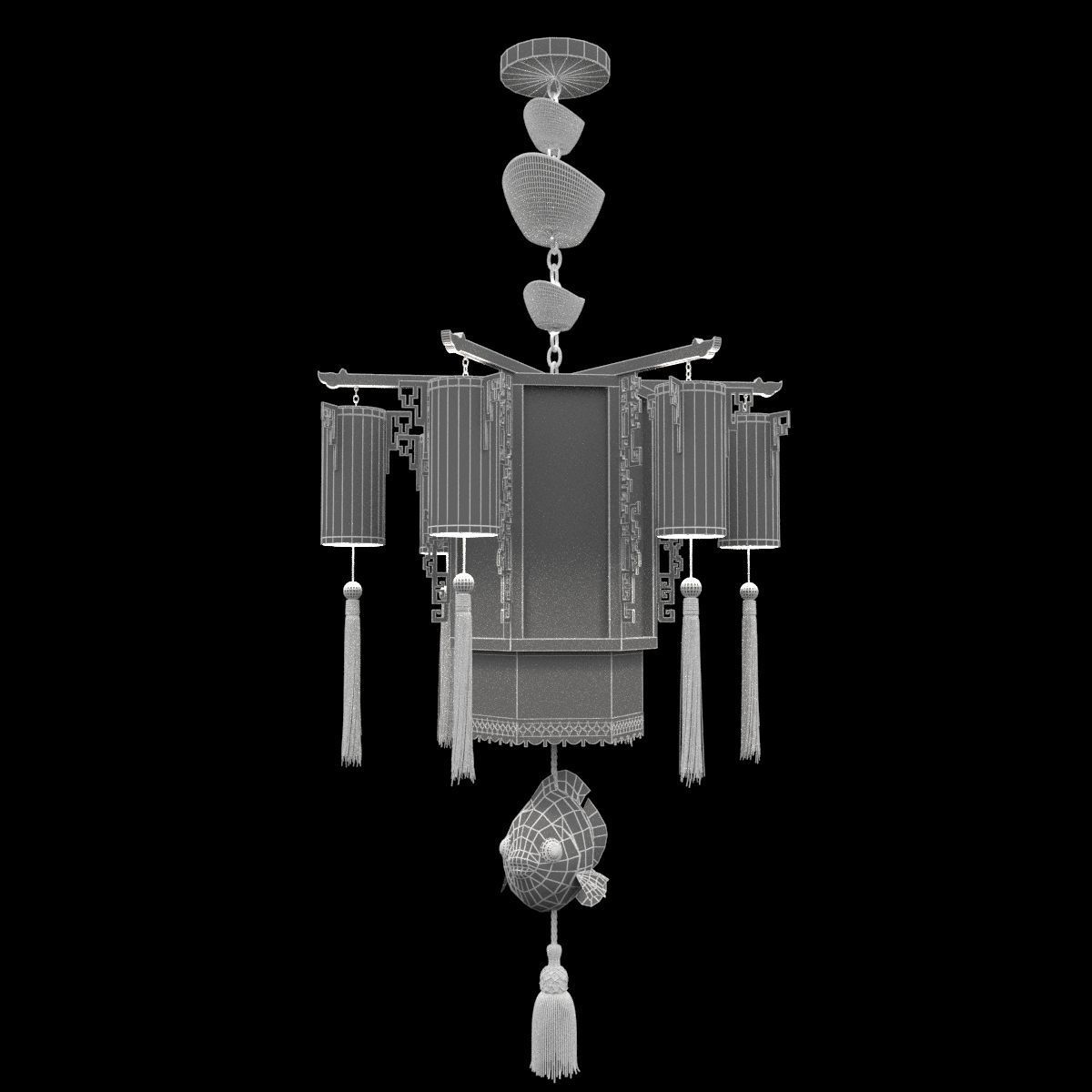Chinese palace lantern 3D model_6