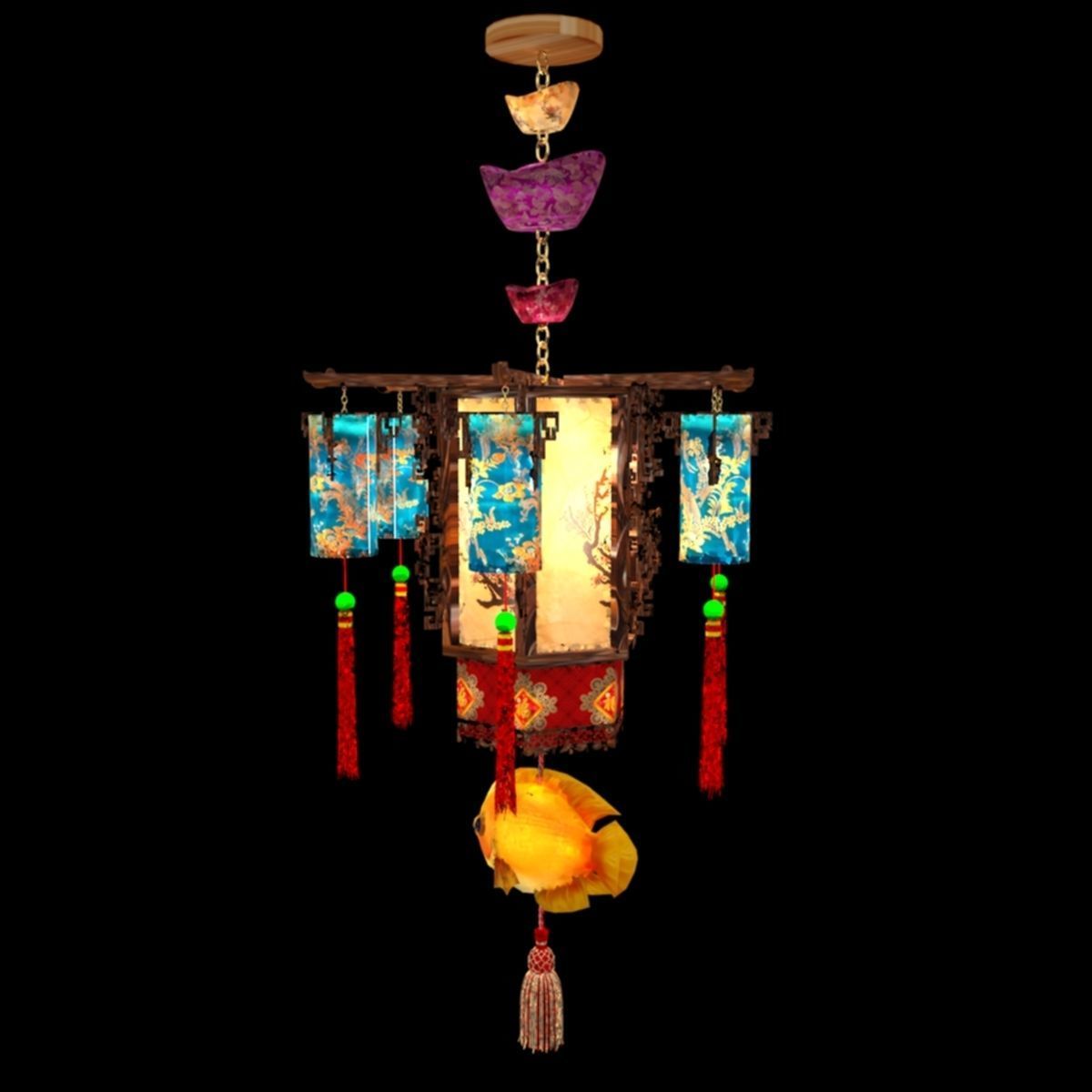 Chinese palace lantern 3D model_1