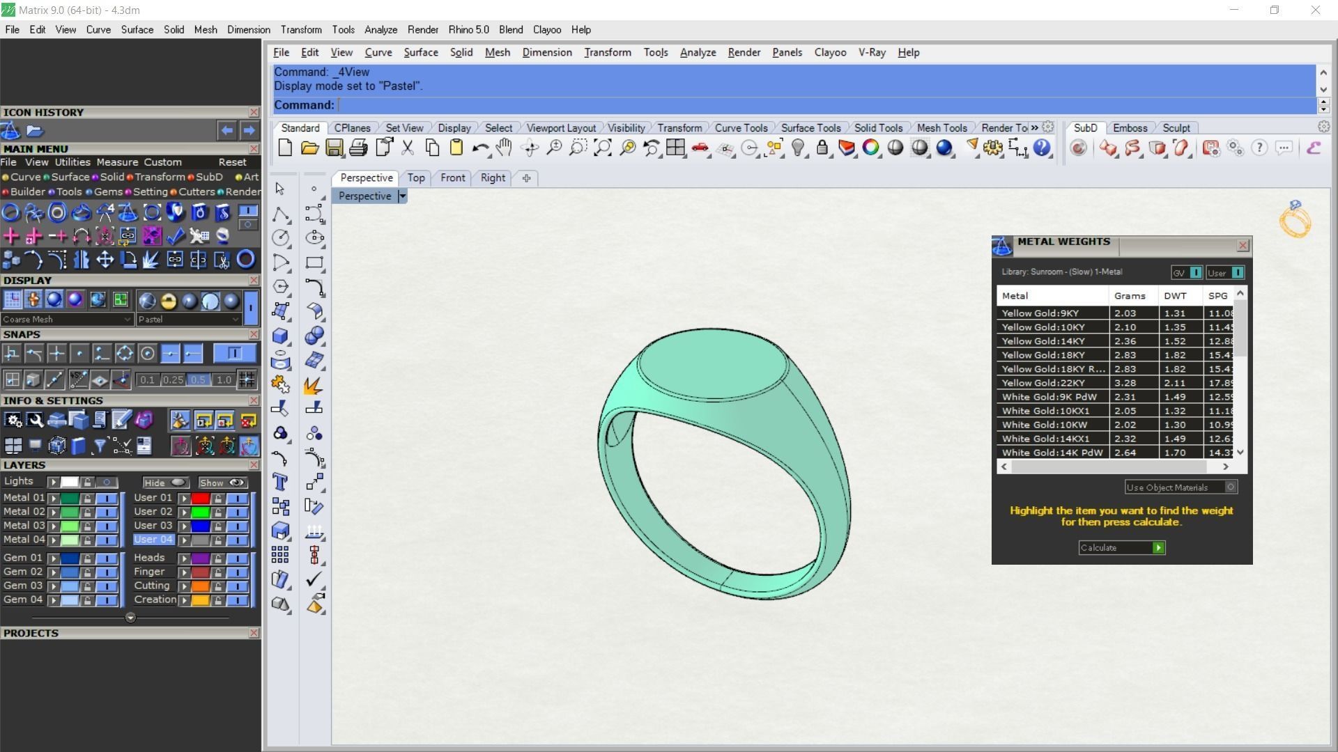 Golden ring 3D print model_10