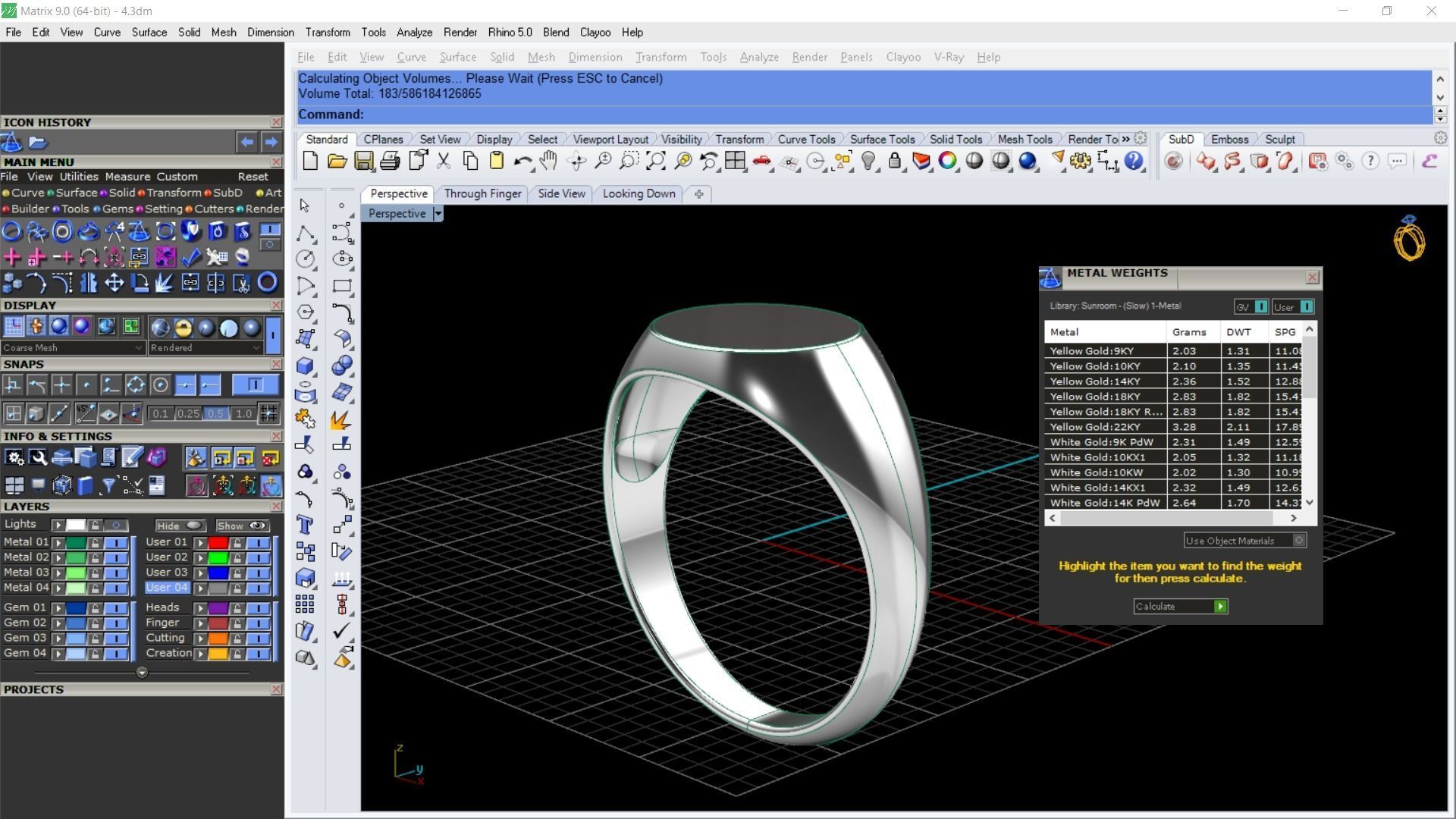 Golden ring 3D print model_4
