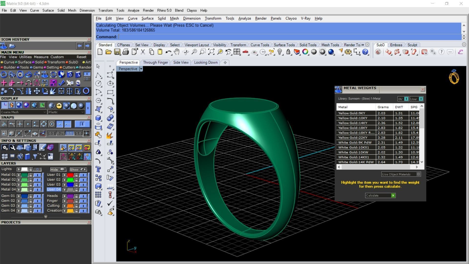 Golden ring 3D print model_3
