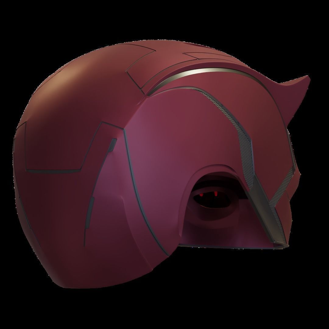 Daredevil cowl 3d printable model with separated eyes and back 3D print model_8