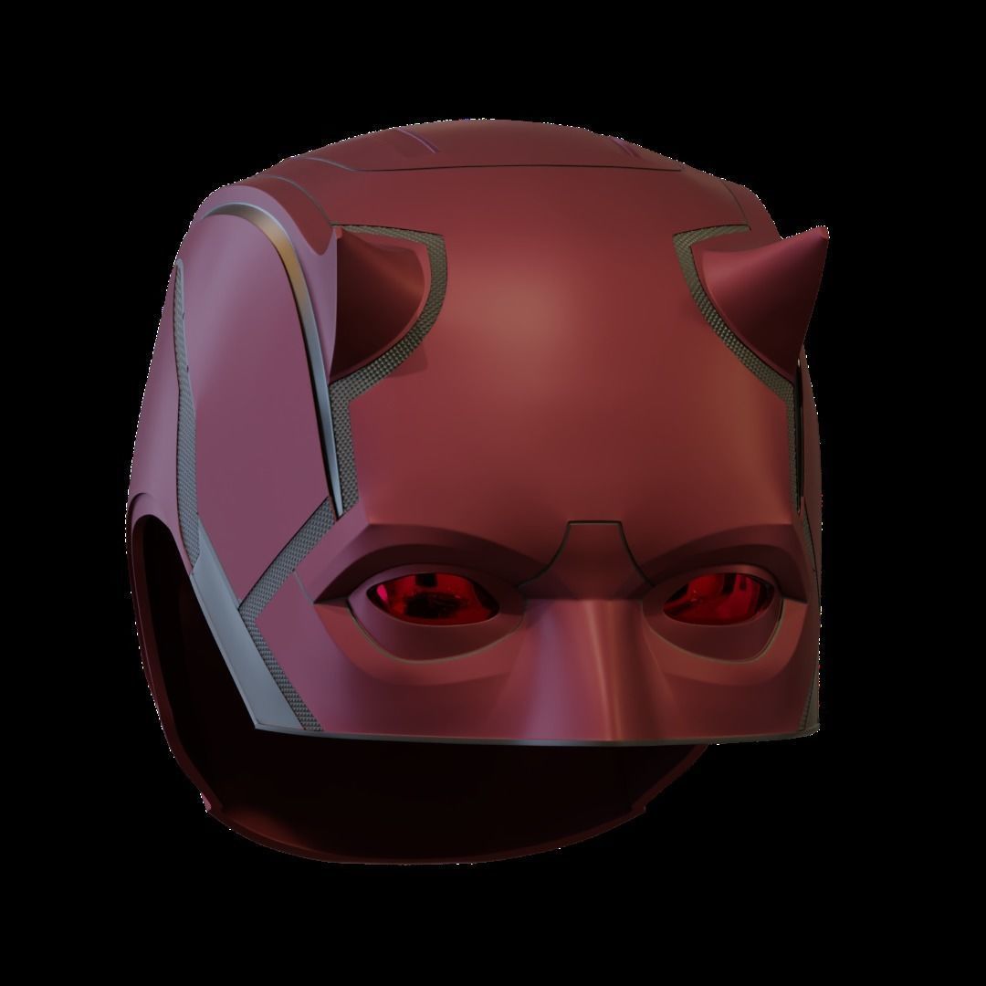 Daredevil cowl 3d printable model with separated eyes and back 3D print model_13