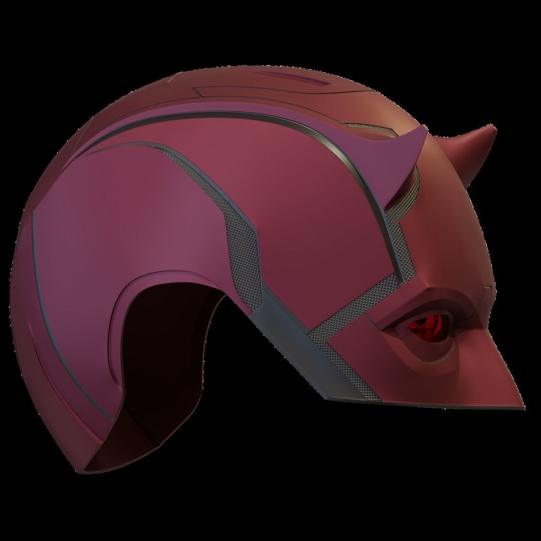 Daredevil cowl 3d printable model with separated eyes and back 3D print model_7