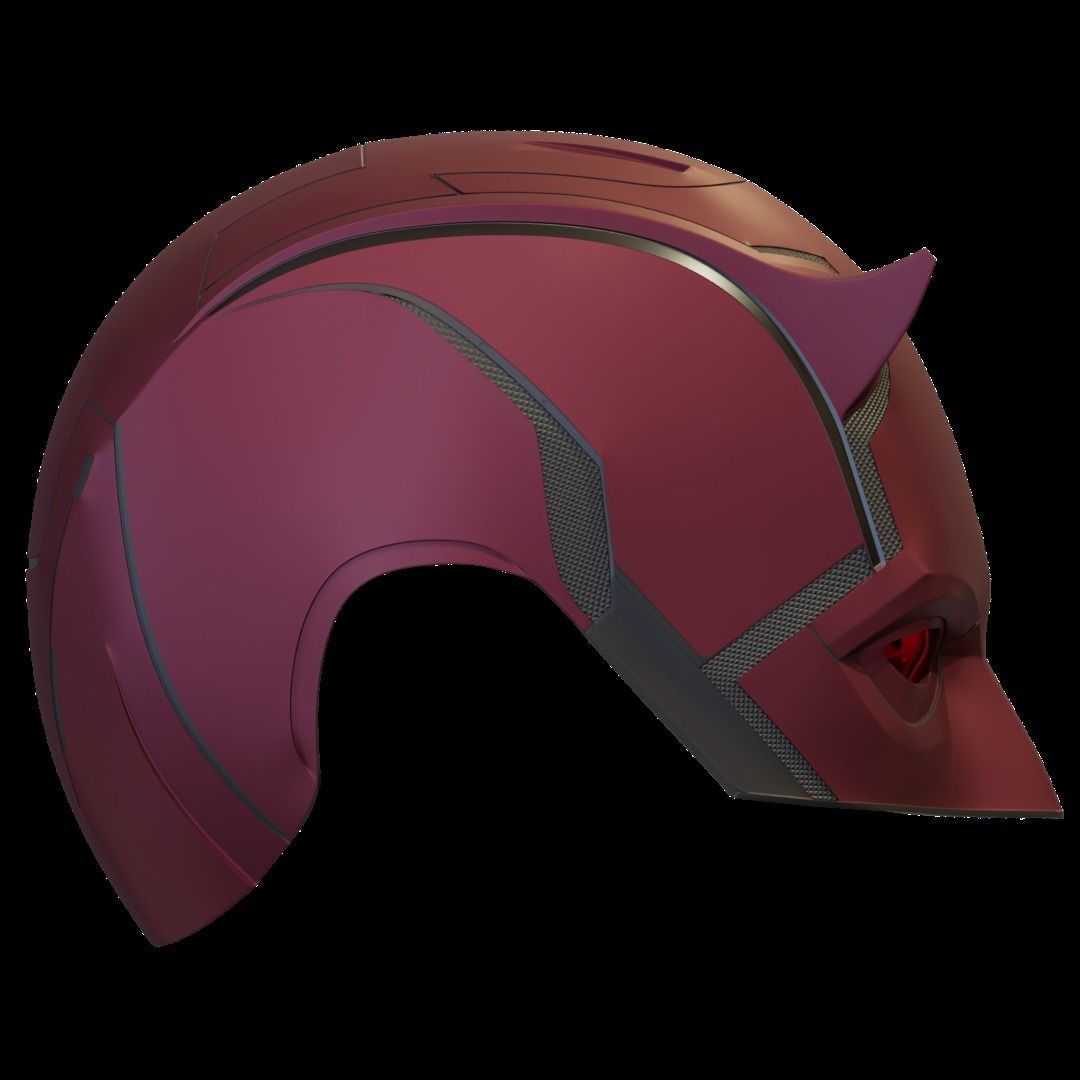 Daredevil cowl 3d printable model with separated eyes and back 3D print model_3