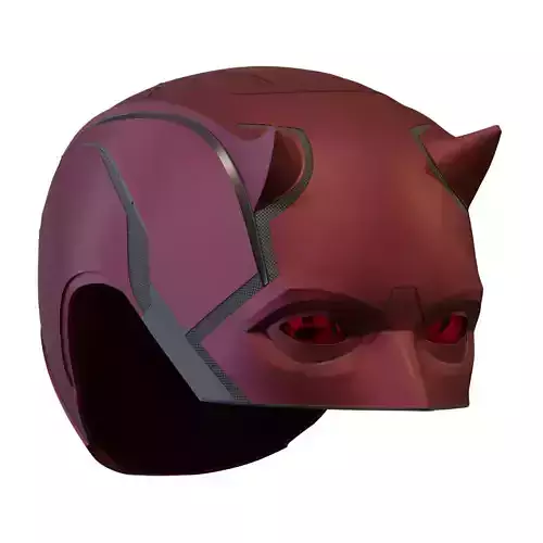 Daredevil cowl 3d printable model with separated eyes and back