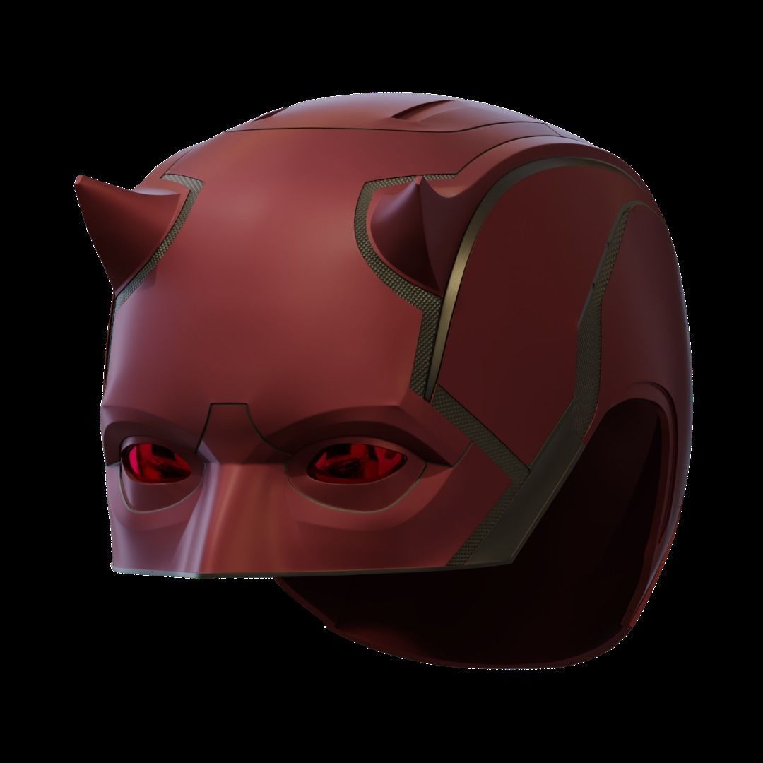 Daredevil cowl 3d printable model with separated eyes and back 3D print model_12