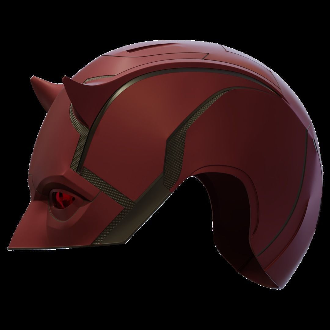 Daredevil cowl 3d printable model with separated eyes and back 3D print model_10