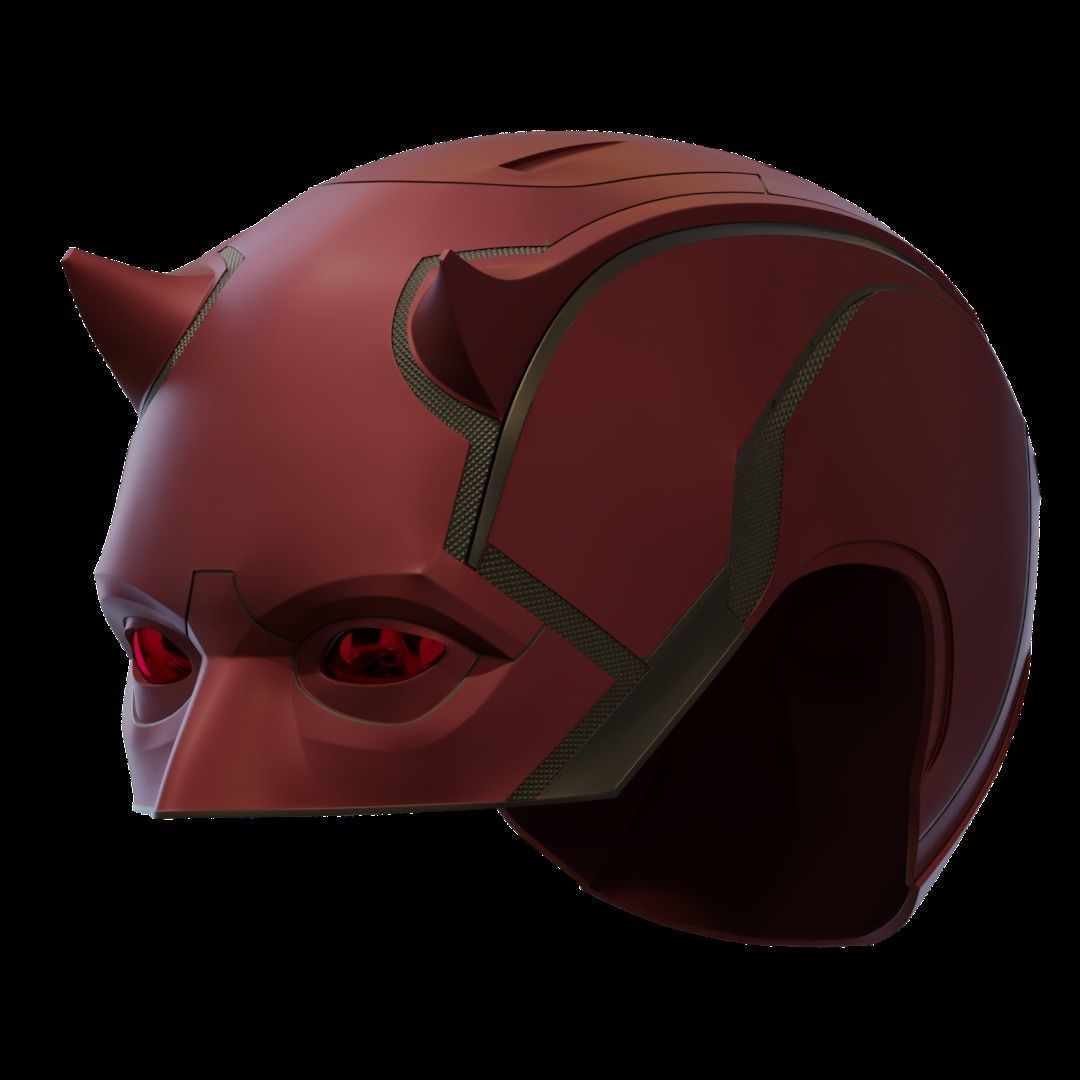 Daredevil cowl 3d printable model with separated eyes and back 3D print model_11