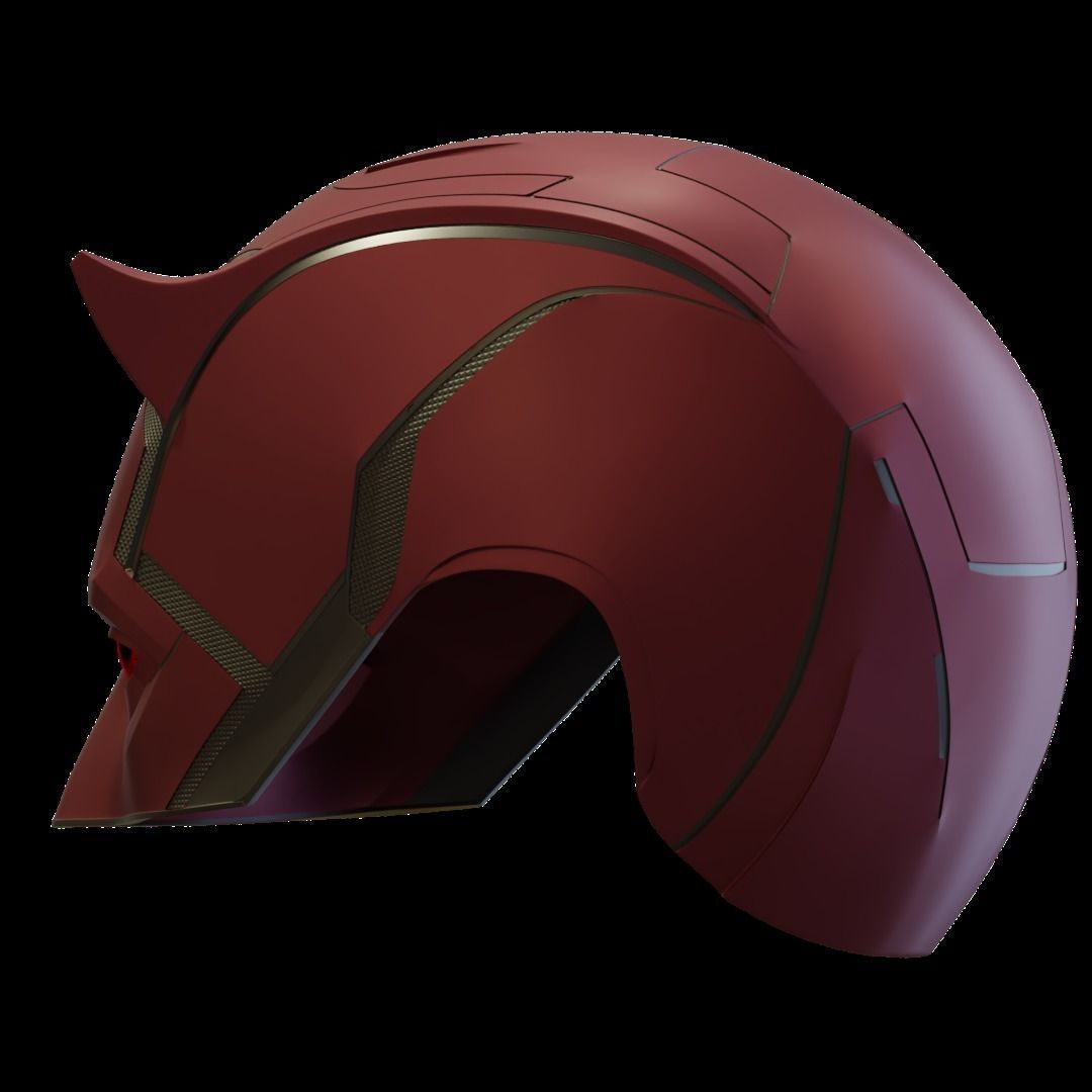 Daredevil cowl 3d printable model with separated eyes and back 3D print model_9