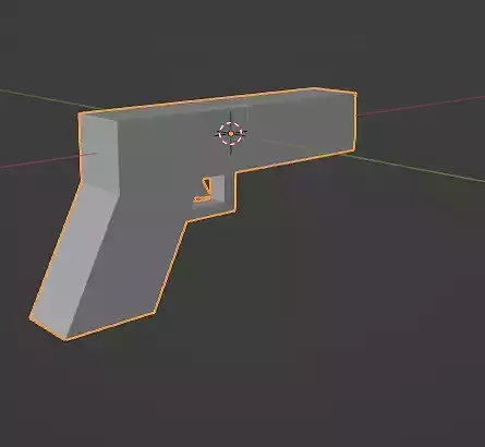 Low Poly glock rectangle with line in middle of it 3D model