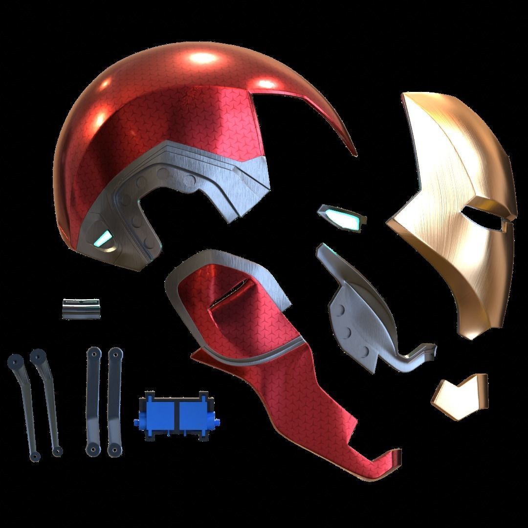 Iron man mk85 3d print model with full motorization 3D print model_31
